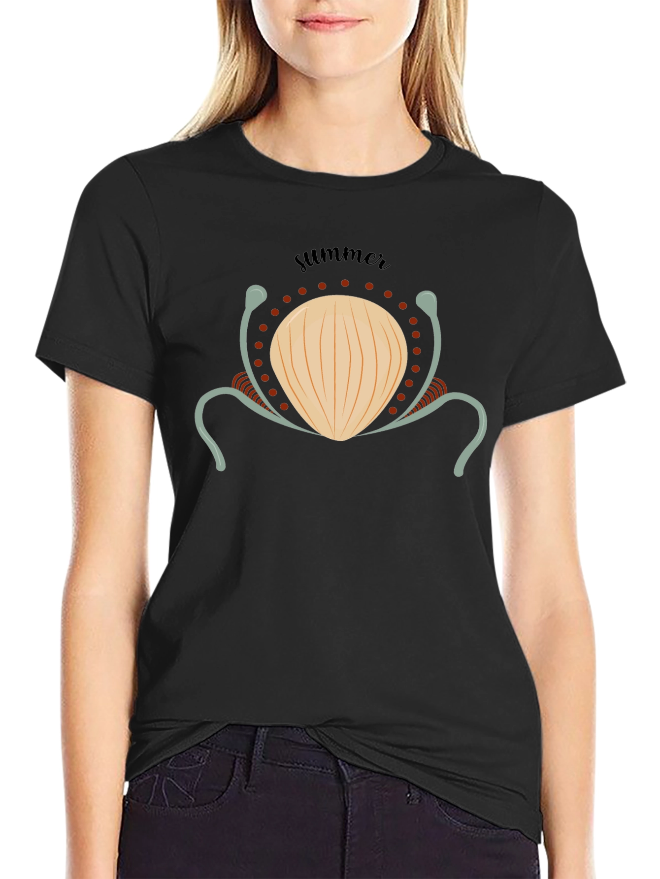 Summer Shell Graphic Tee - Black