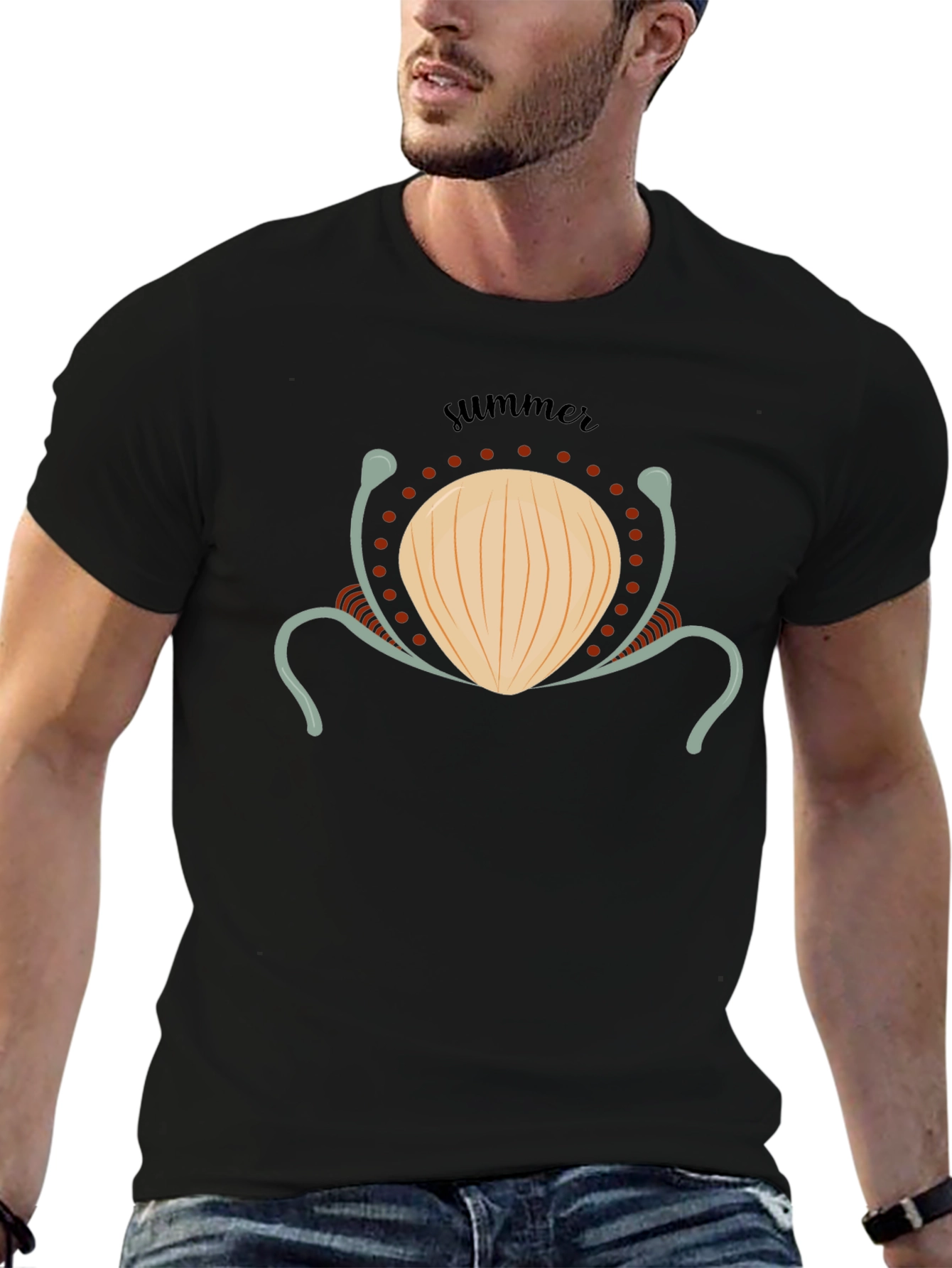 Summer Shell Graphic Tee - Black