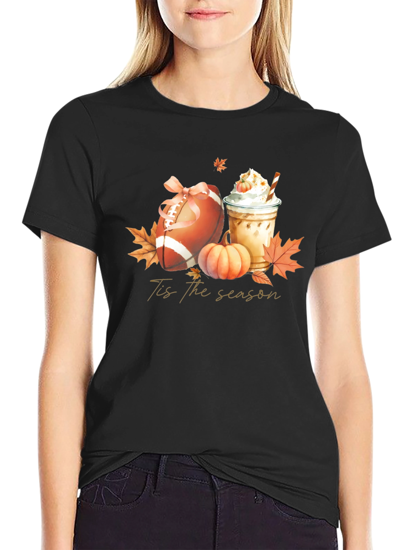Tis The Season Football & Pumpkin Spice T-Shirt