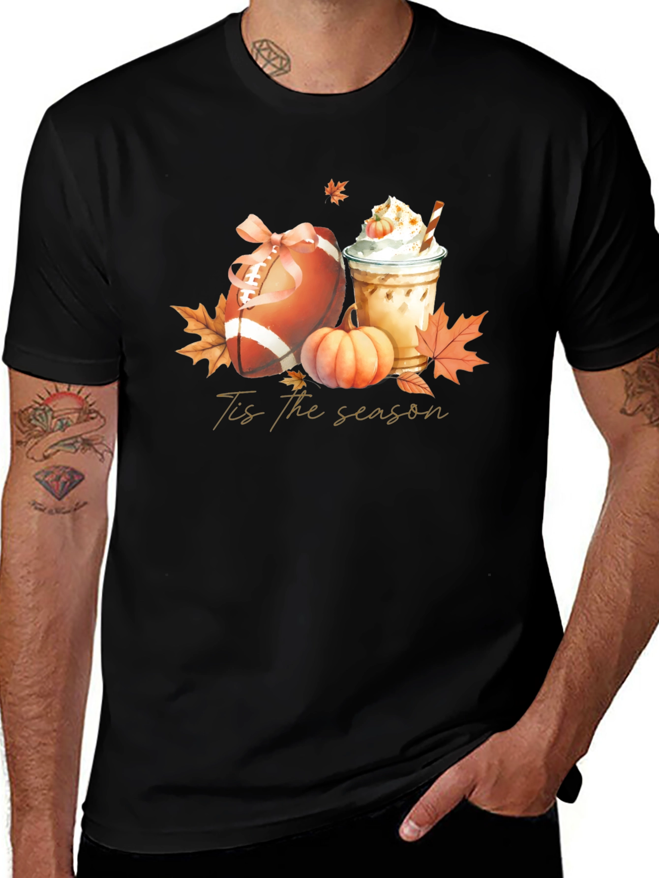 Tis The Season Football & Pumpkin Spice T-Shirt