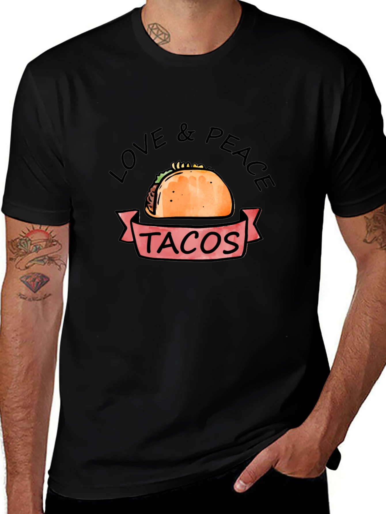 Love & Peace Tacos Graphic T-Shirt