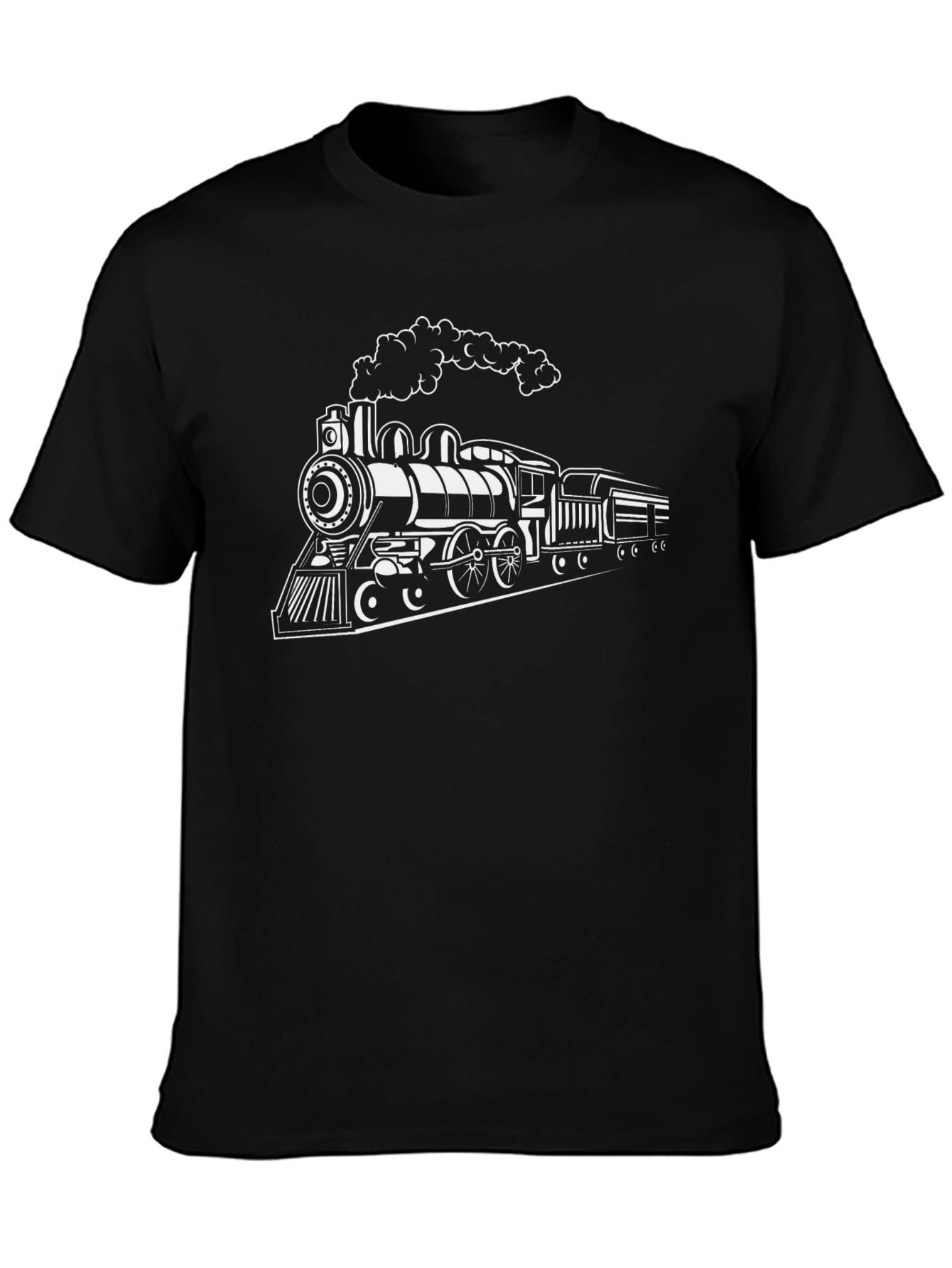 Classic Train Graphic Tee - Black Cotton