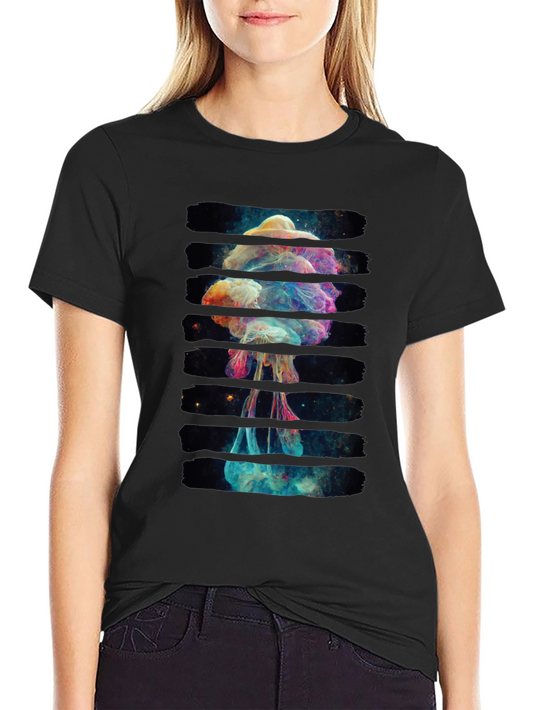 Cosmic Jellyfish Graphic Black T-Shirt
