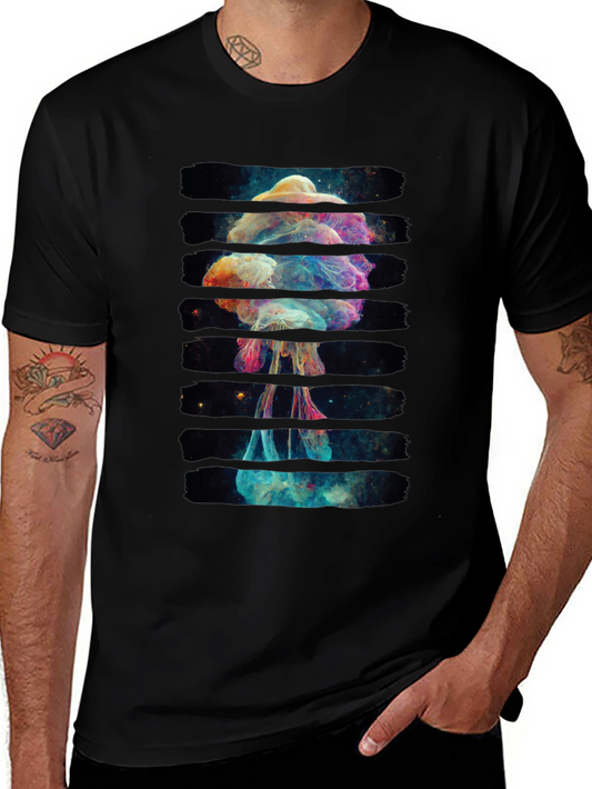 Cosmic Jellyfish Graphic Black T-Shirt