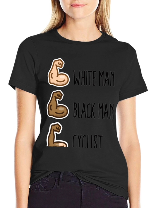 Funny Mens Cyclist T-Shirt - White Black Cyclist