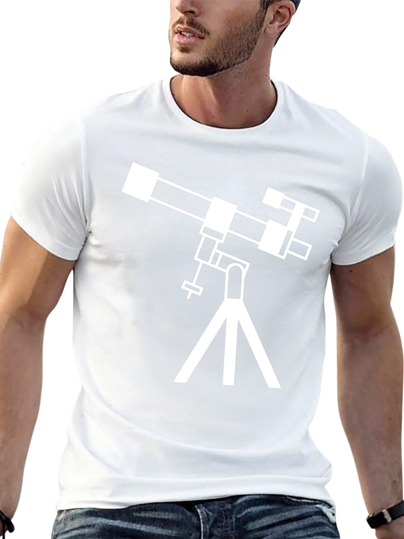 Telescope Graphic Tee - Astronomy Lover Gift