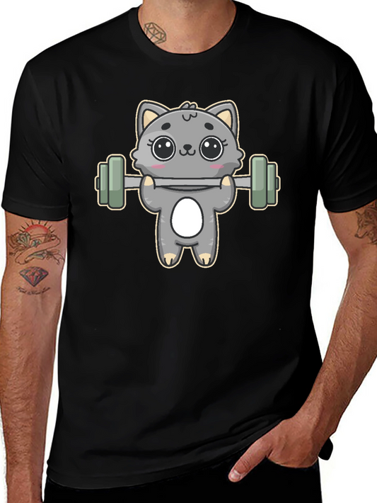Cute Weightlifting Cat T-Shirt