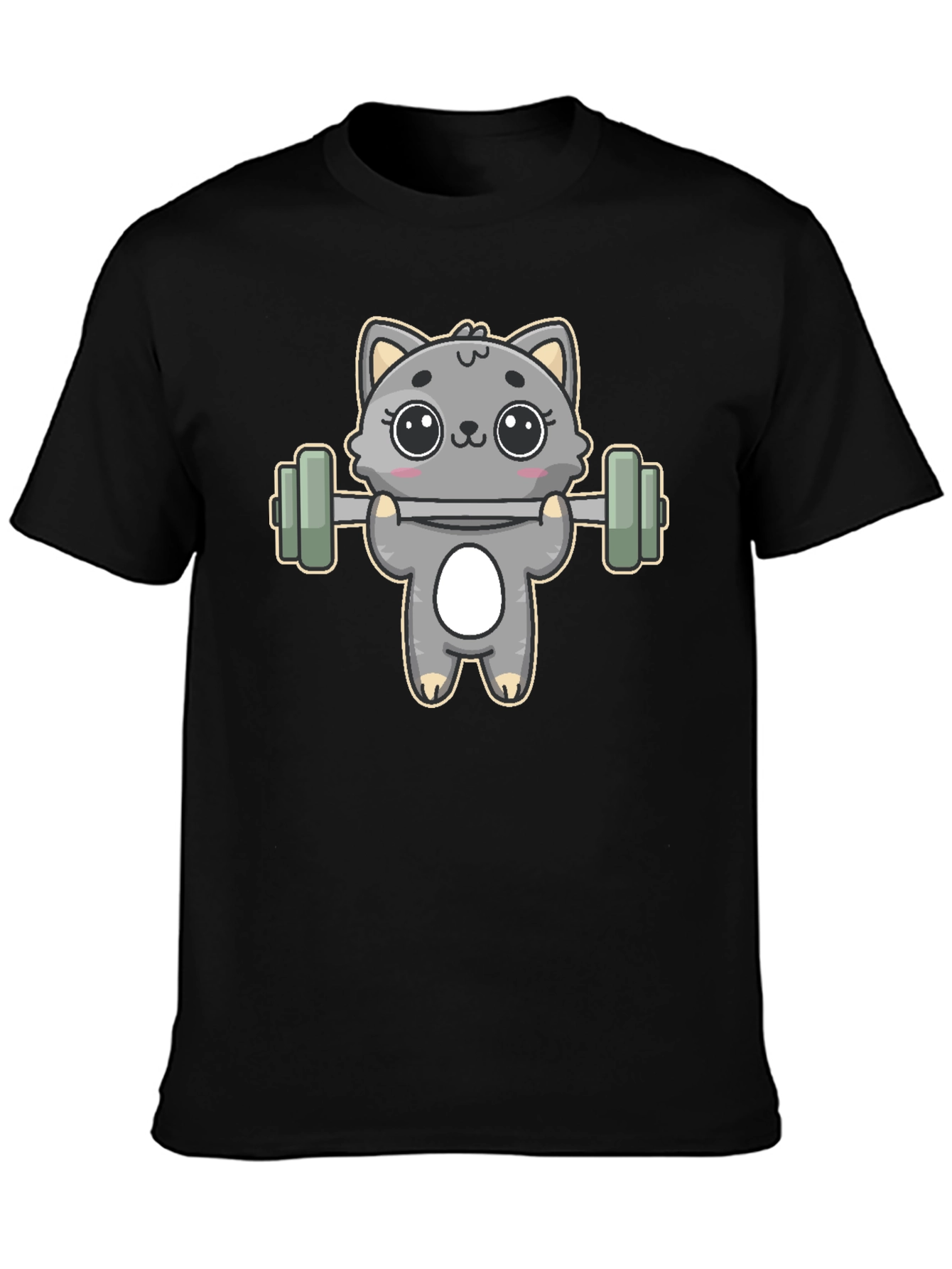 Cute Weightlifting Cat T-Shirt