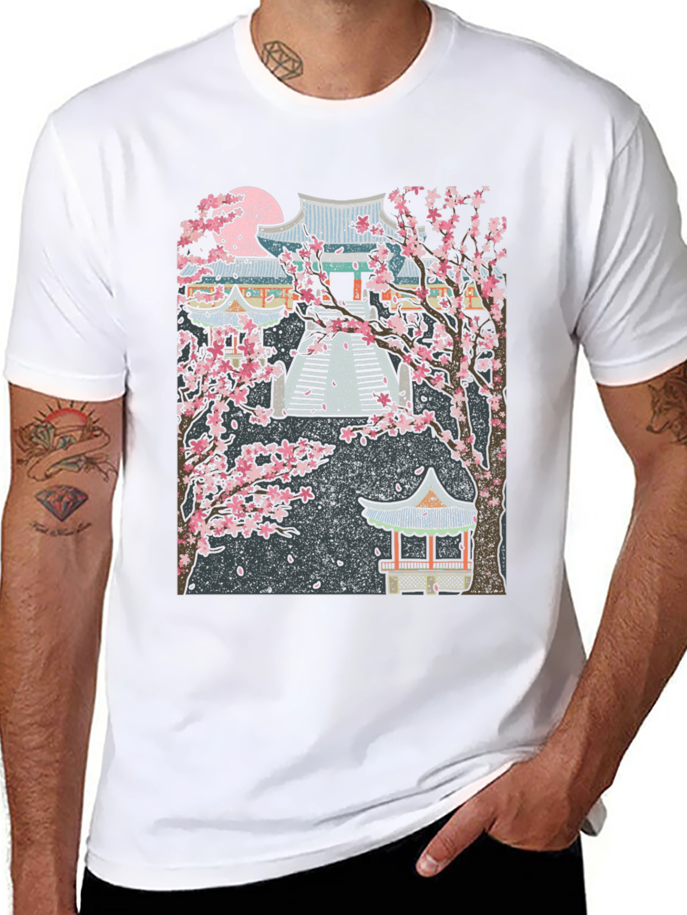 Sakura Temple Black T-Shirt