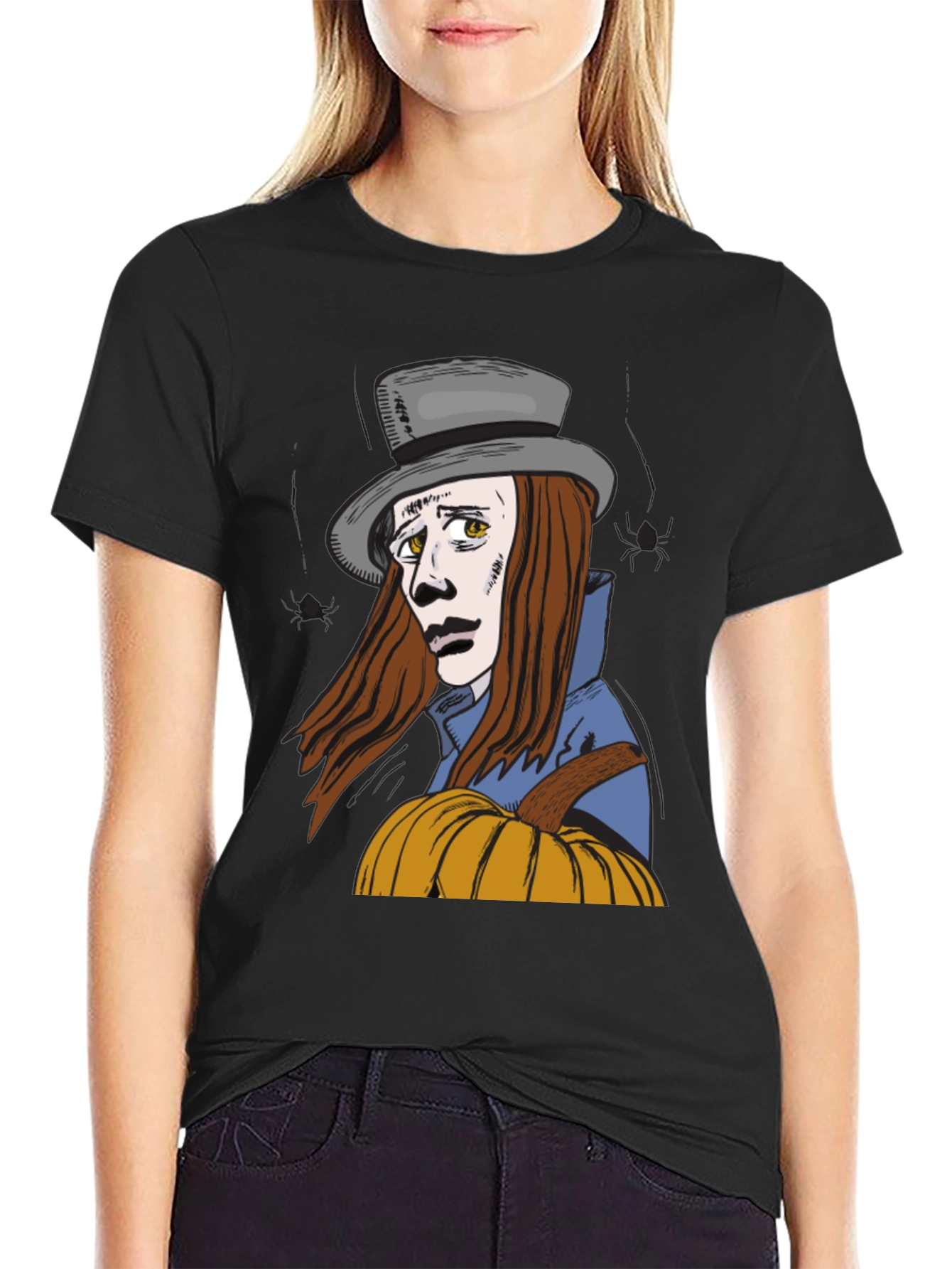 Pumpkin Man Graphic T-Shirt - Halloween Style