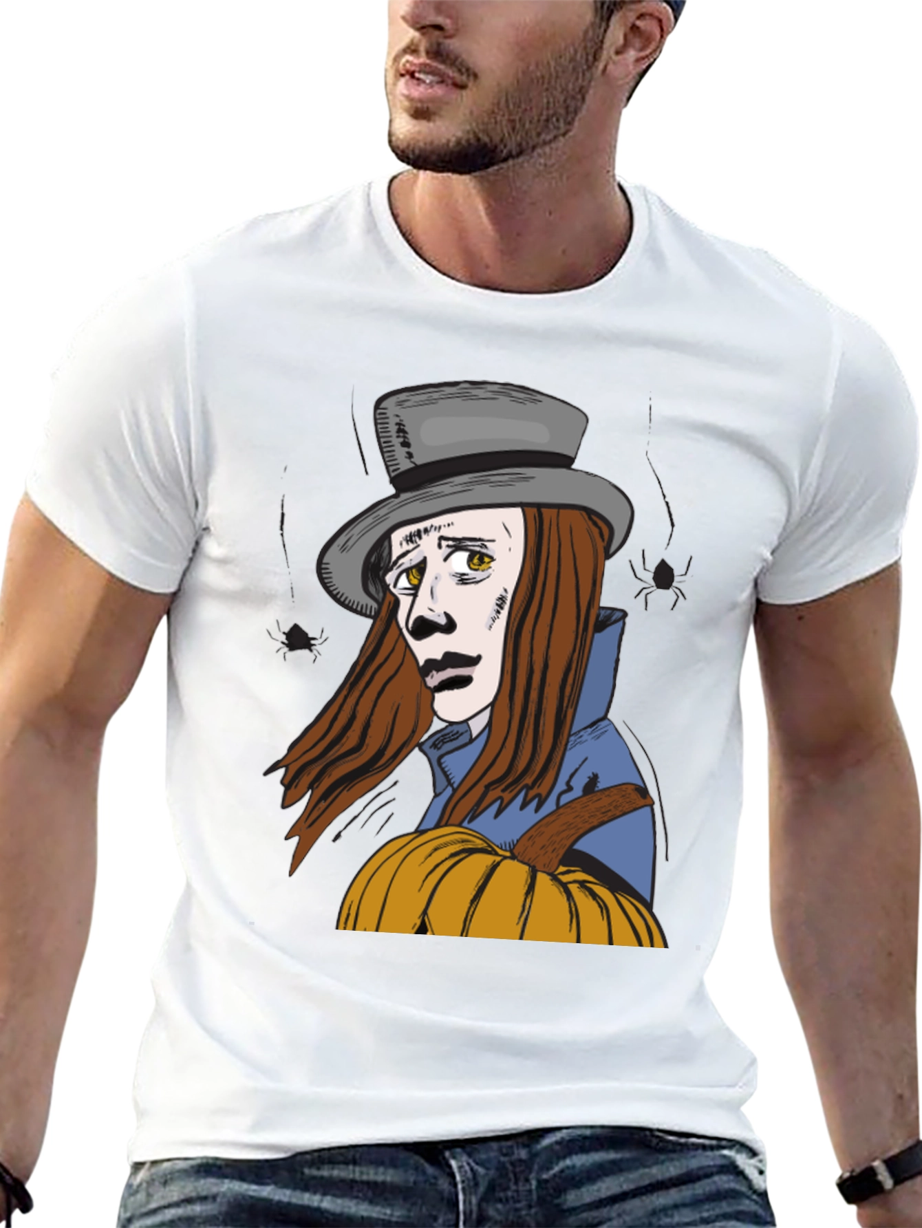 Pumpkin Man Graphic T-Shirt - Halloween Style