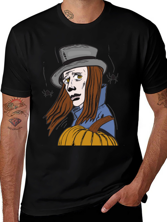 Pumpkin Man Graphic T-Shirt - Halloween Style