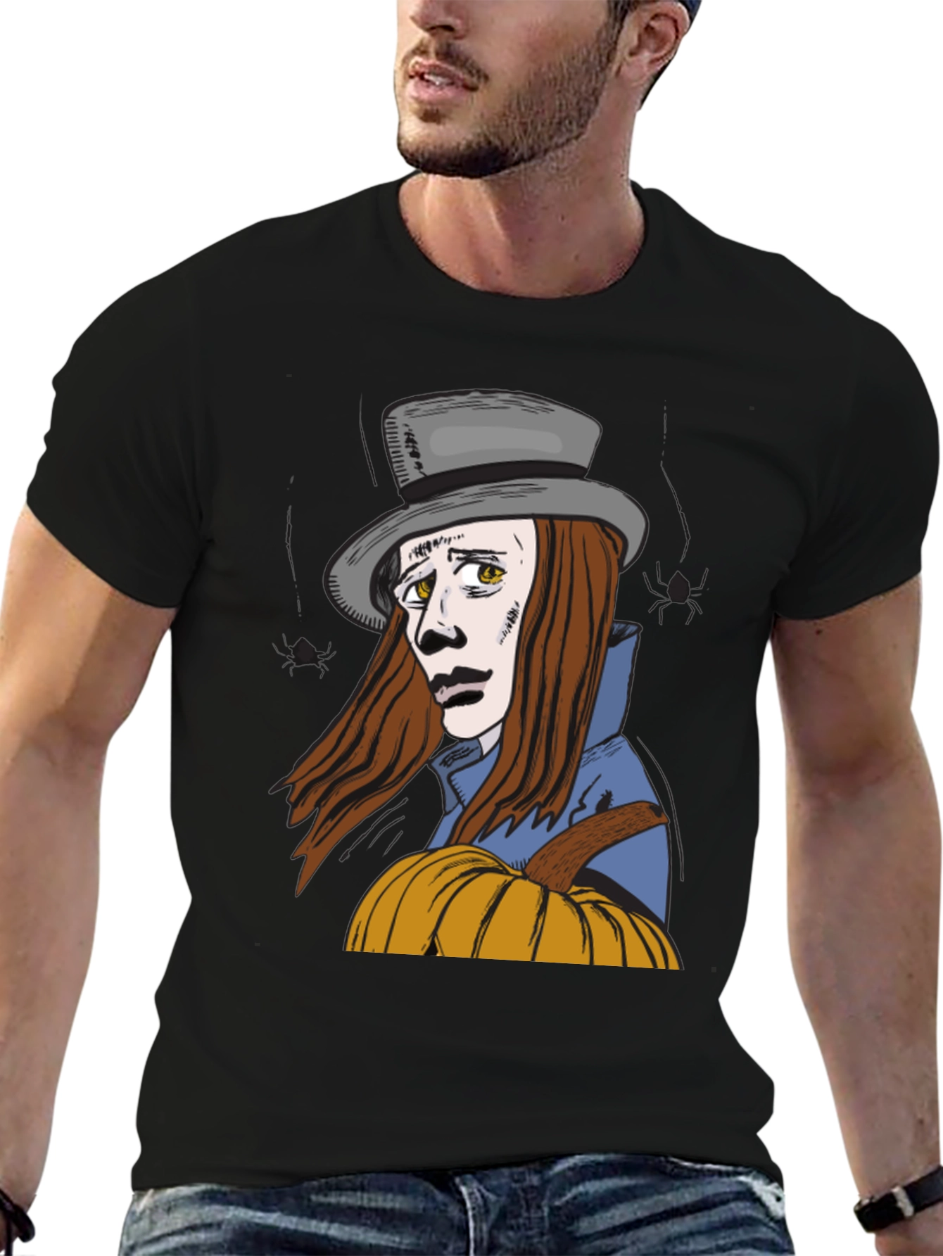 Pumpkin Man Graphic T-Shirt - Halloween Style