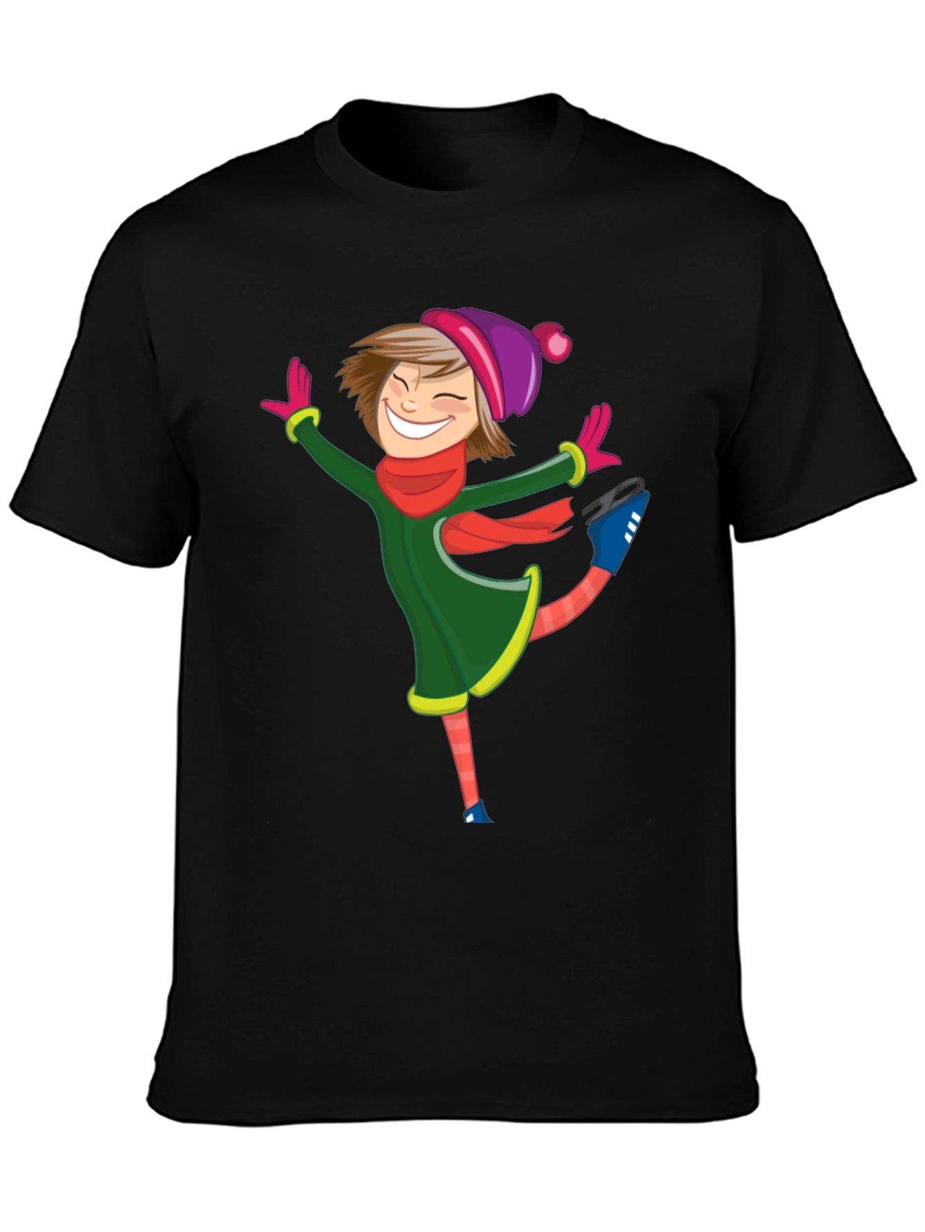 Cartoon Skater Black T-Shirt