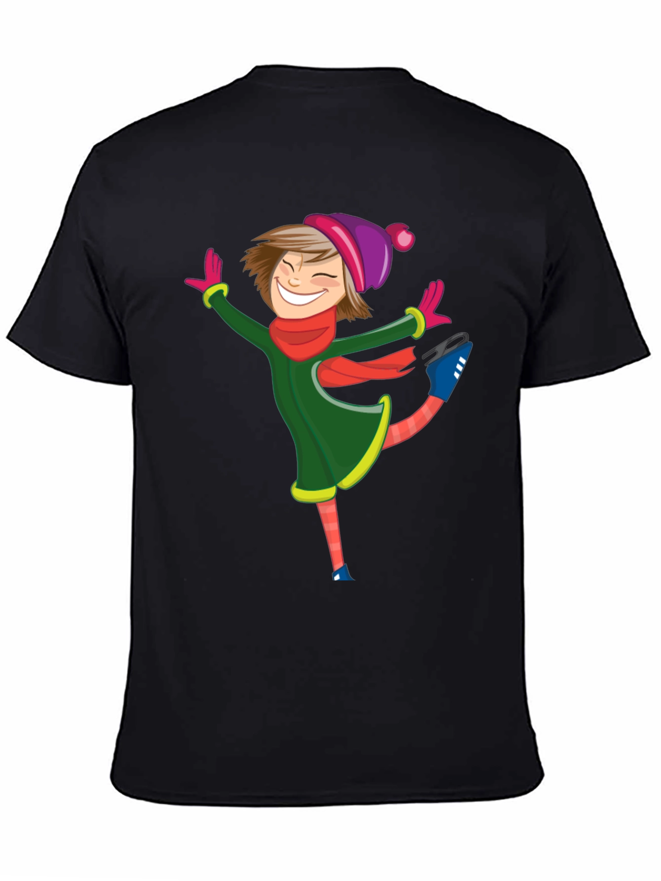 Cartoon Skater Black T-Shirt