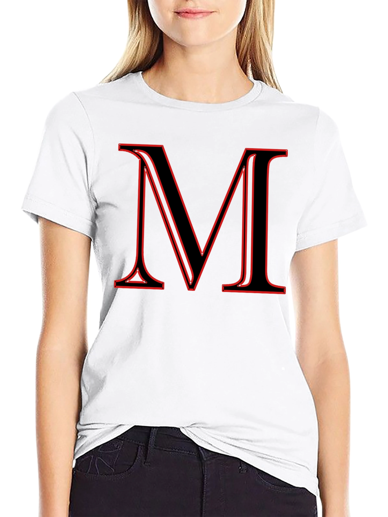 Bold Initial M Black T-Shirt