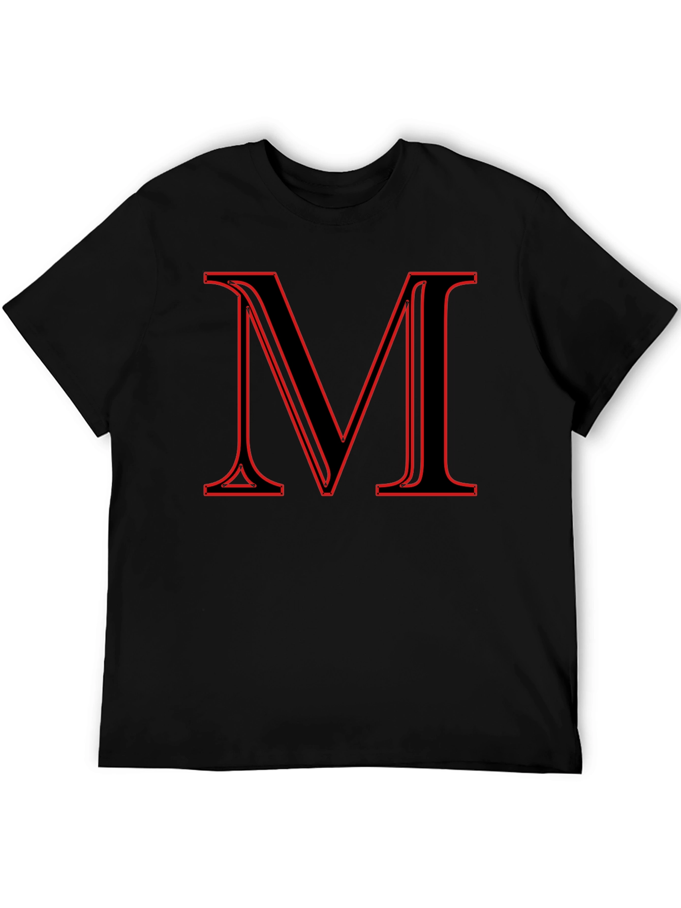 Bold Initial M Black T-Shirt