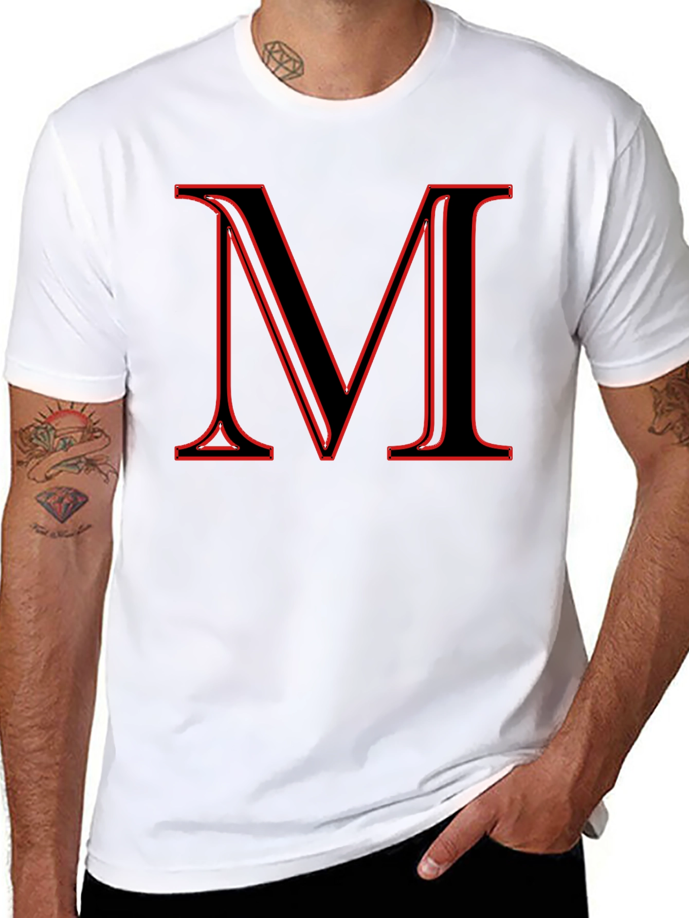 Bold Initial M Black T-Shirt