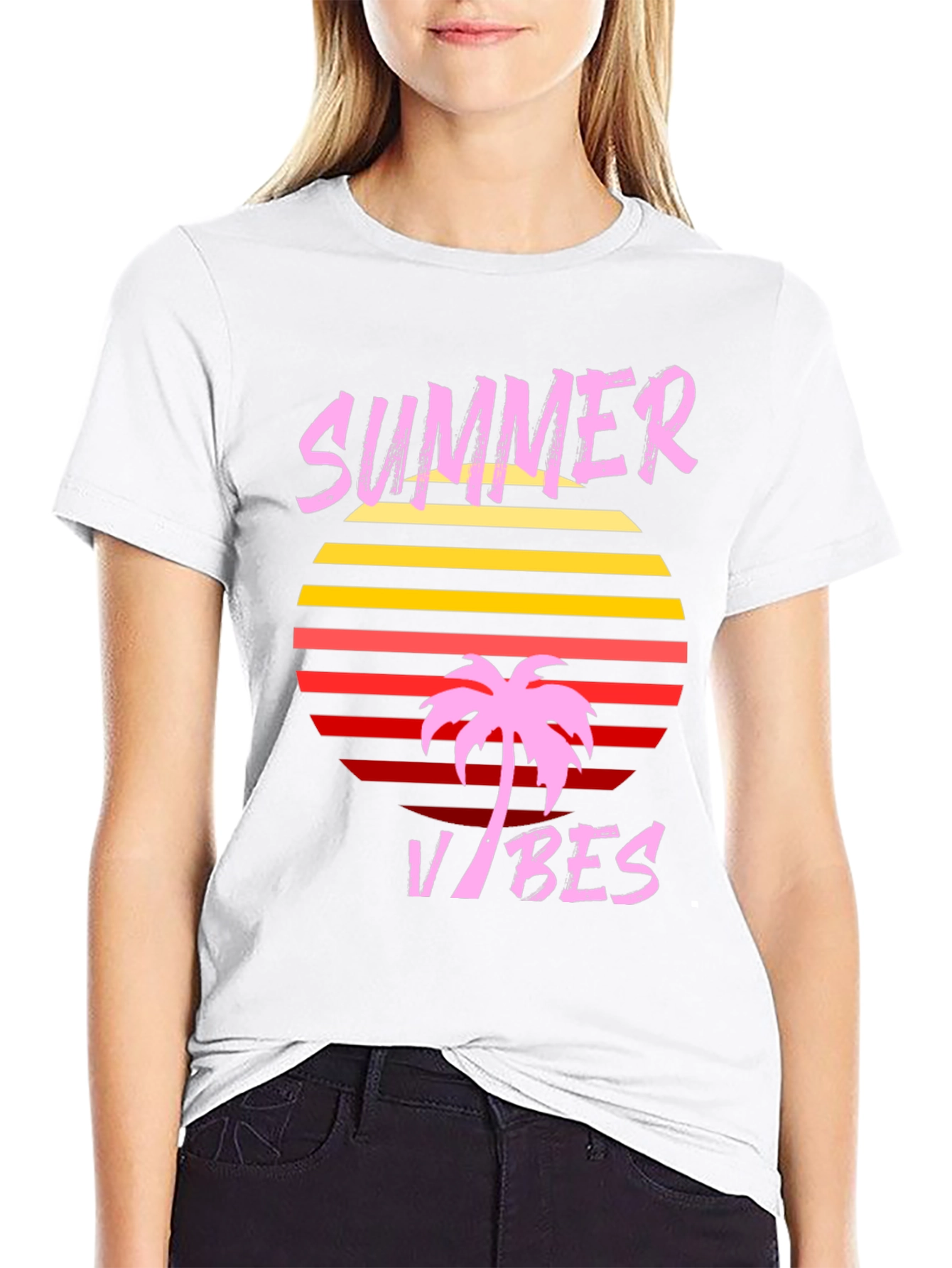 Summer Vibes Graphic T-Shirt - Retro Palm Tree Design
