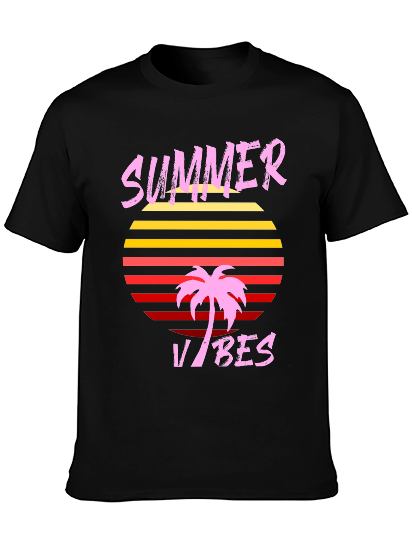 Summer Vibes Graphic T-Shirt - Retro Palm Tree Design