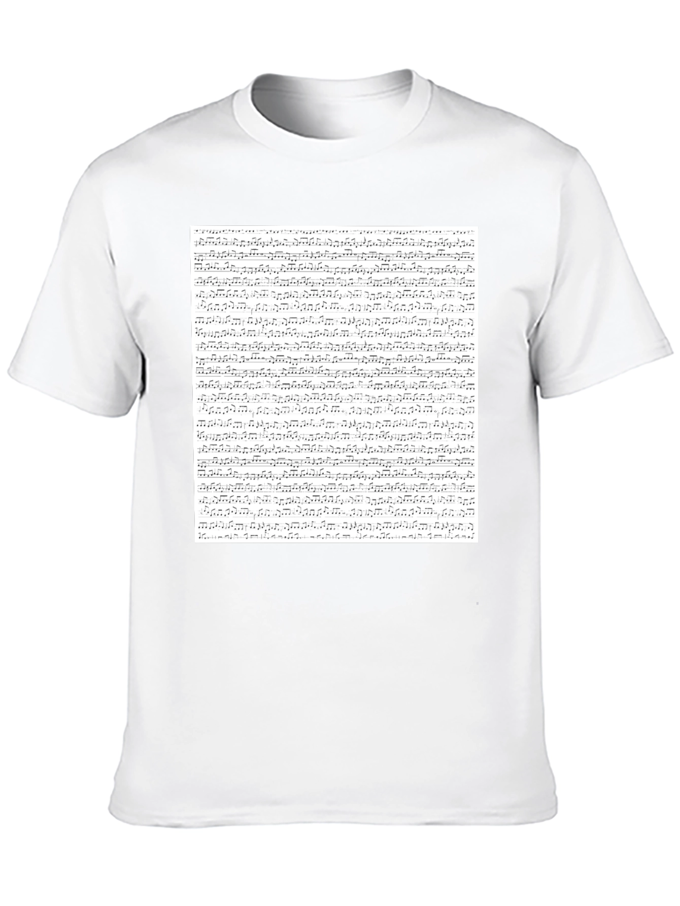 Musical Notes Pattern Black T-Shirt