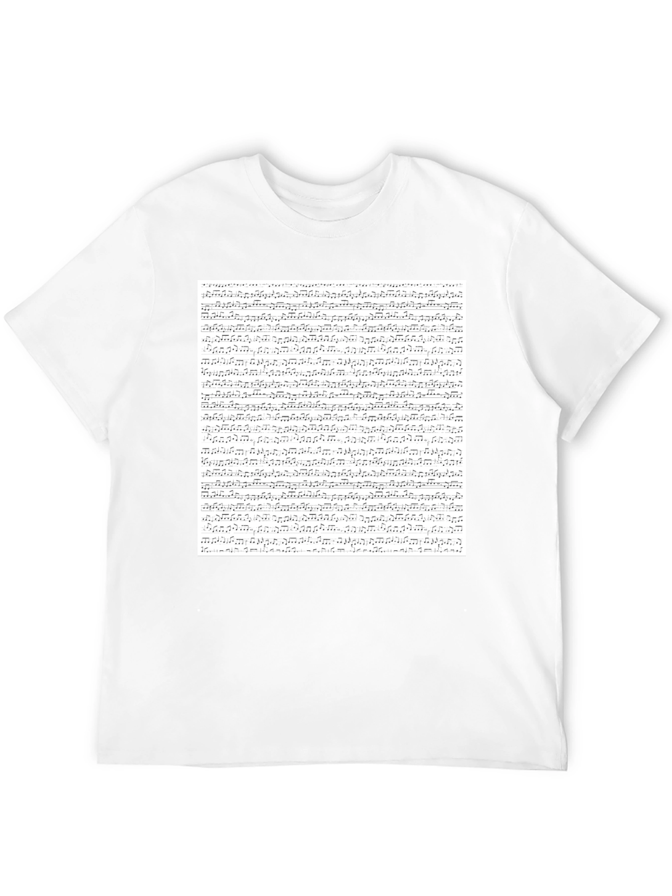 Musical Notes Pattern Black T-Shirt