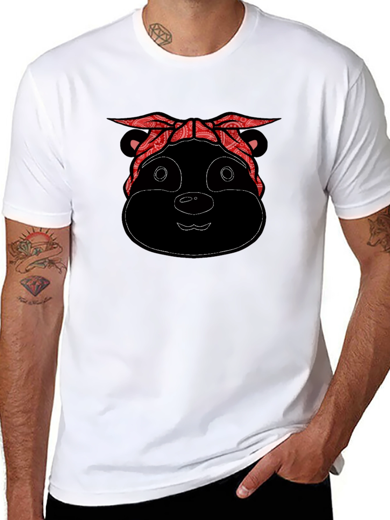 Bandana Bear Black T-Shirt