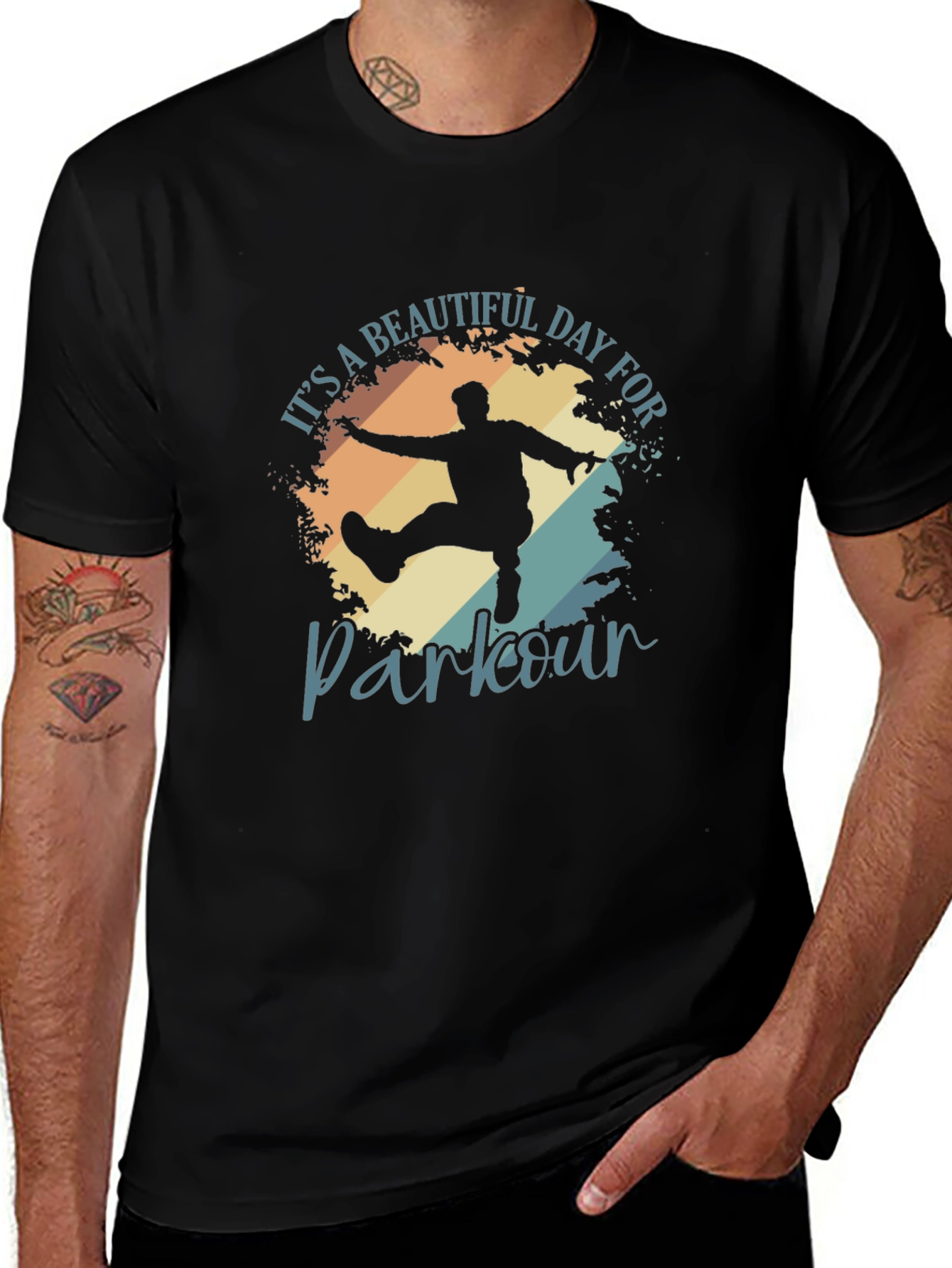 Parkour Graphic T-Shirt - Black