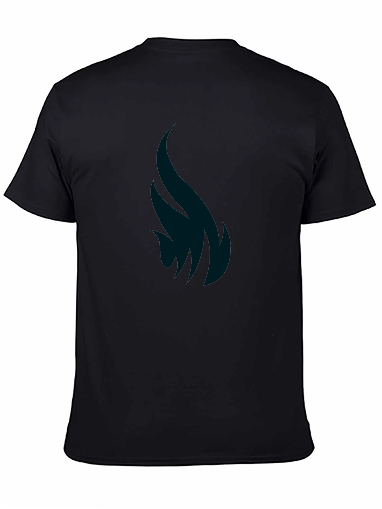 Mens Black Graphic Tee - Abstract Flame Design