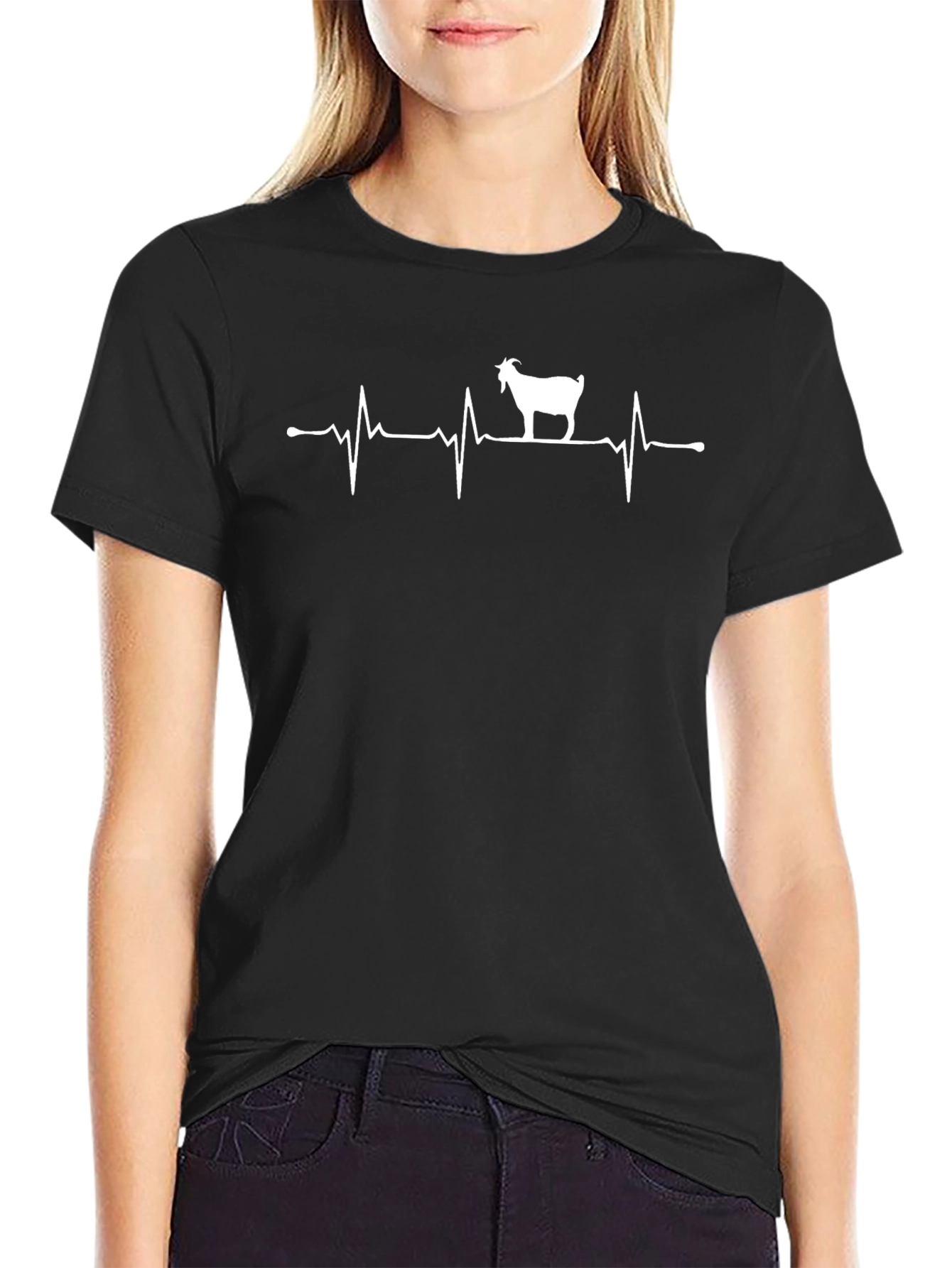 Goat Heartbeat T-Shirt - Black Cotton Tee