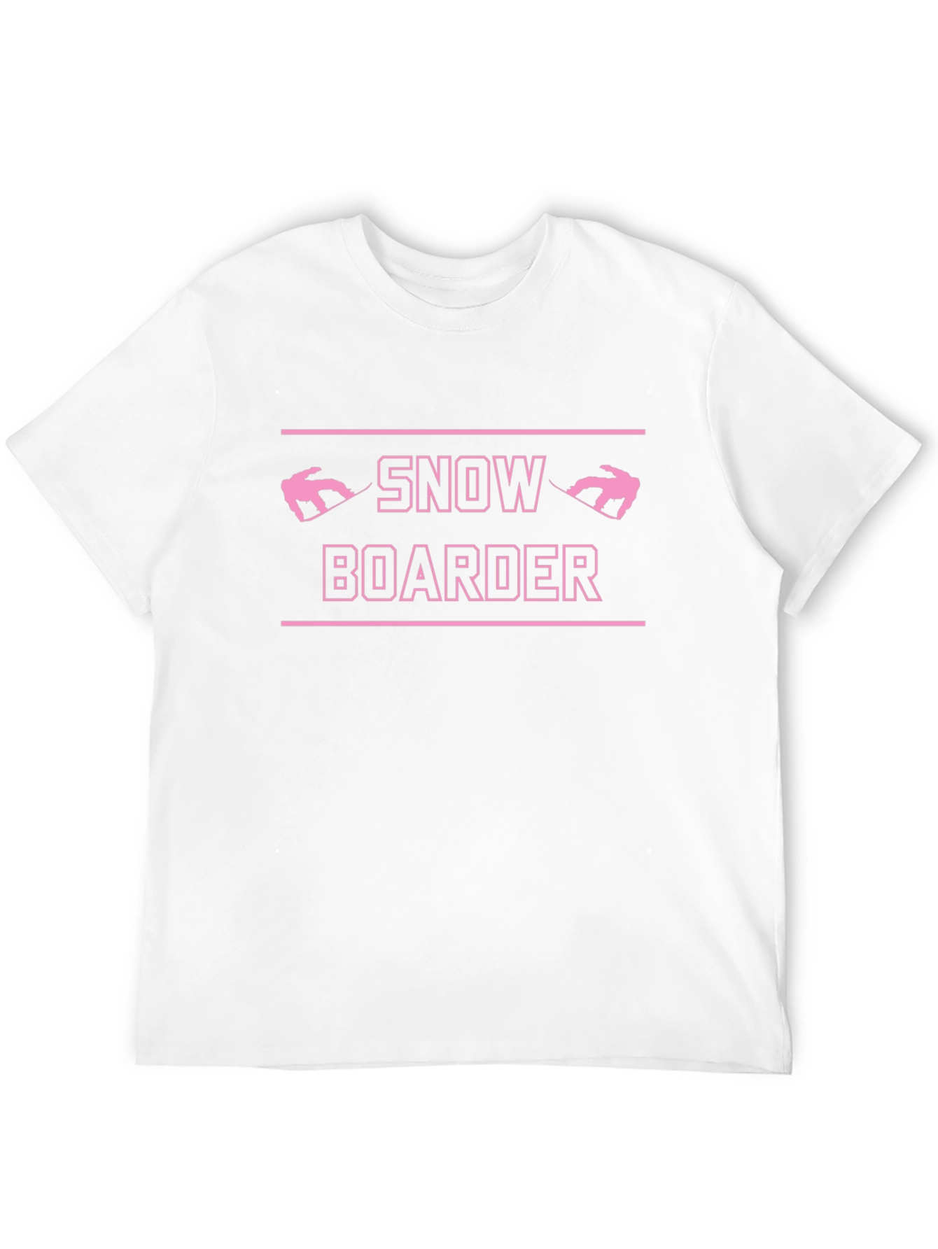 Snowboarder Pink Graphic Black Tee