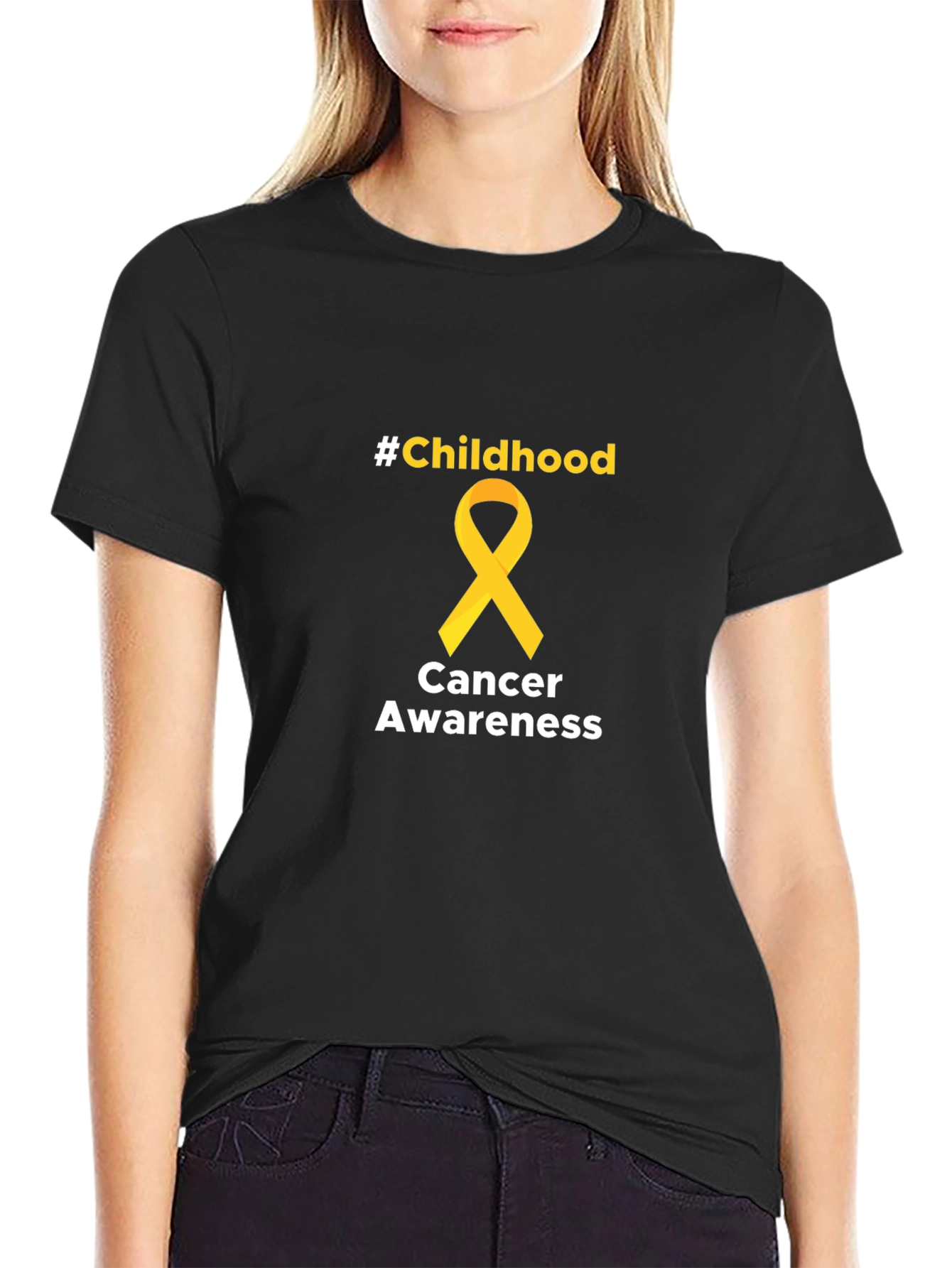Childhood Cancer Awareness Tee - Black