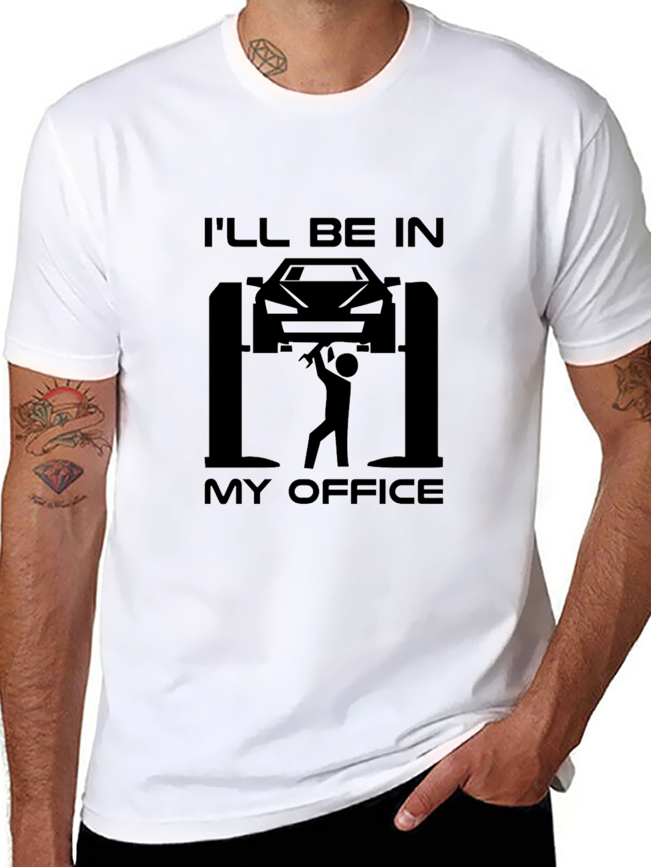 Mechanics Office T-Shirt - Car Lift Design