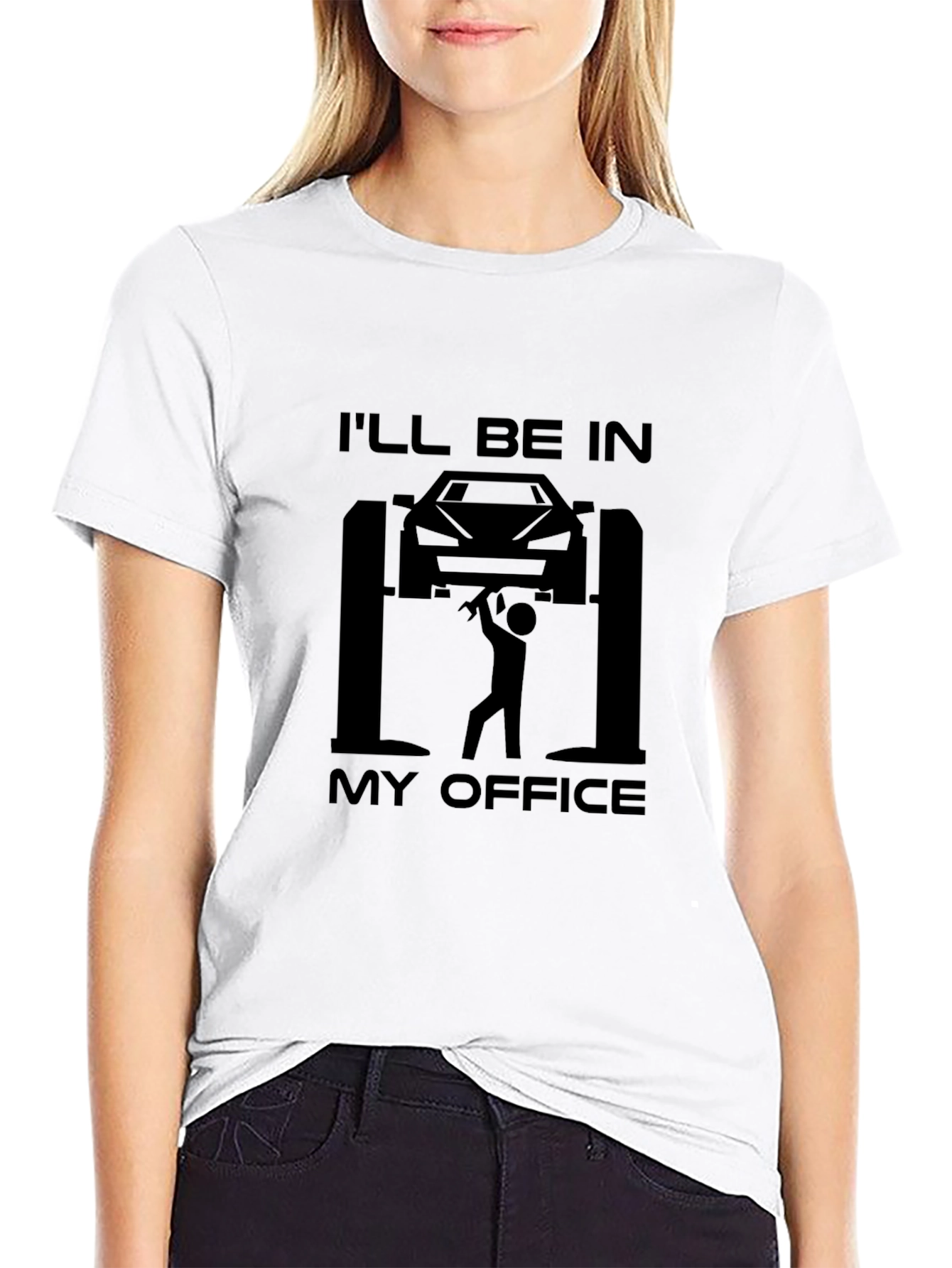 Mechanics Office T-Shirt - Car Lift Design