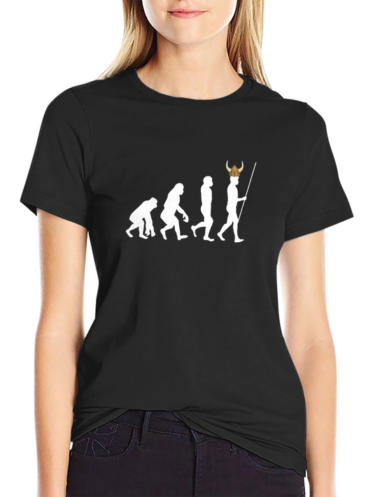 Evolution of Viking T-Shirt - Black Cotton Tee