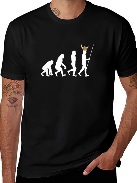 Evolution of Viking T-Shirt - Black Cotton Tee