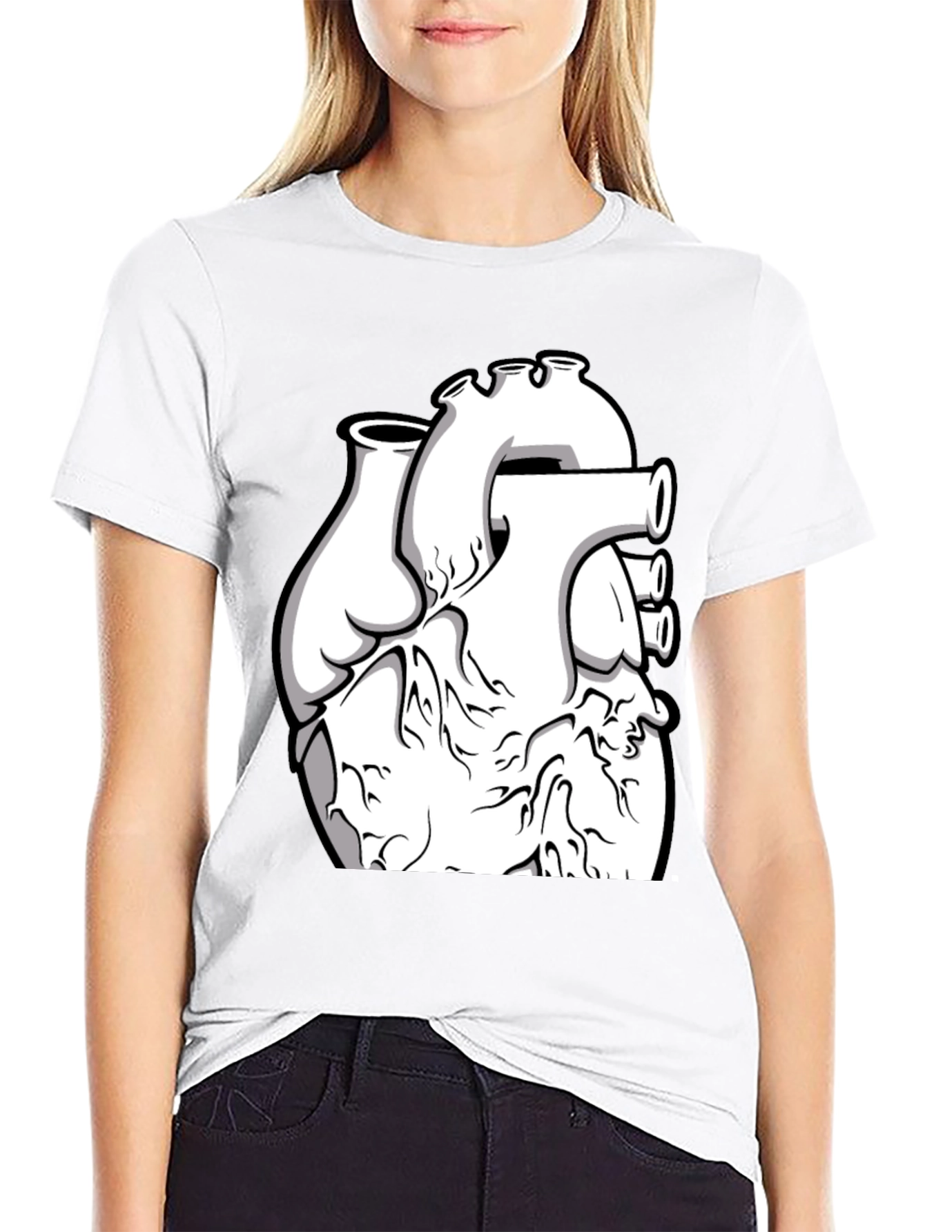 Anatomical Heart Graphic Black T-Shirt