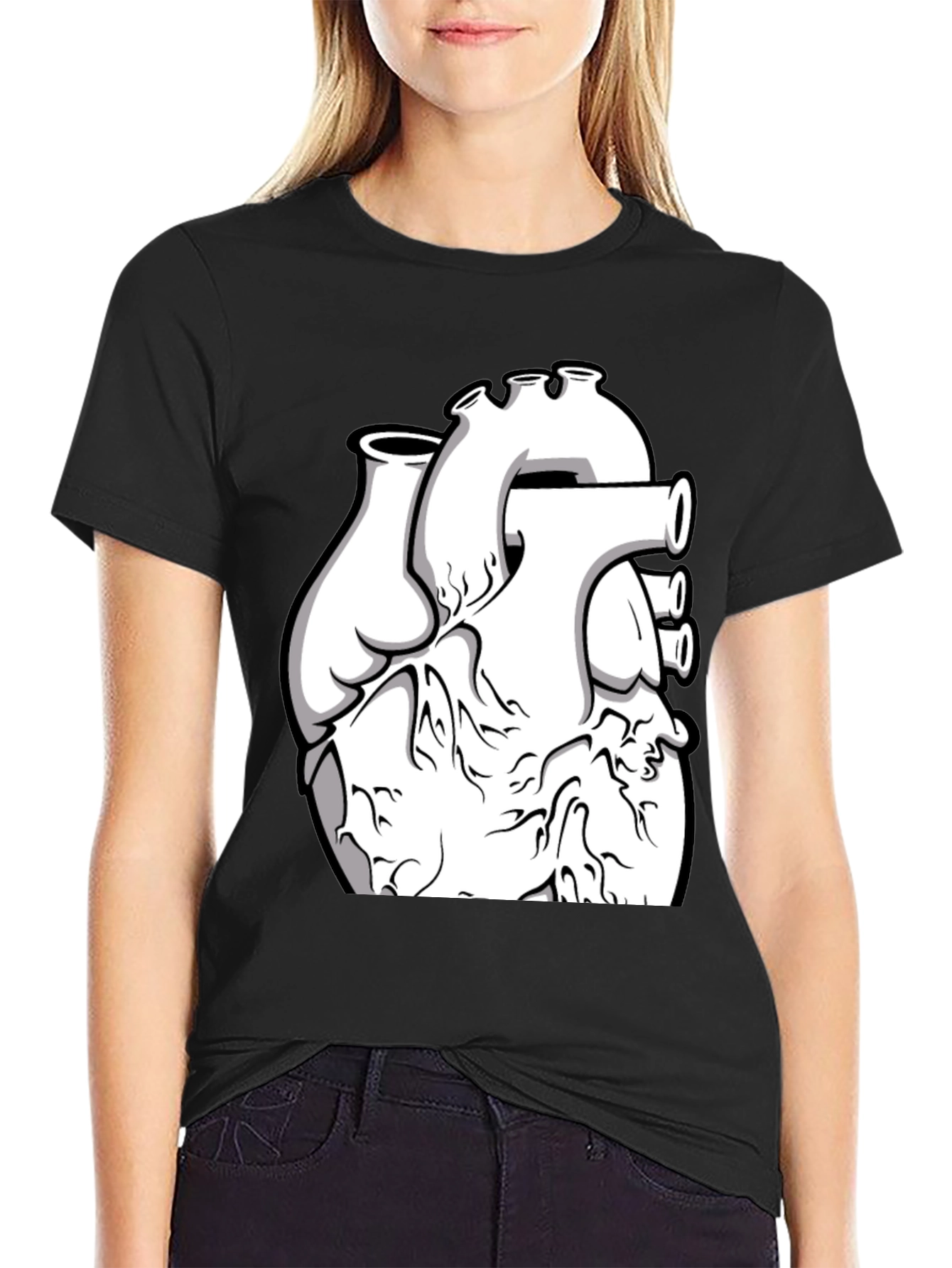 Anatomical Heart Graphic Black T-Shirt