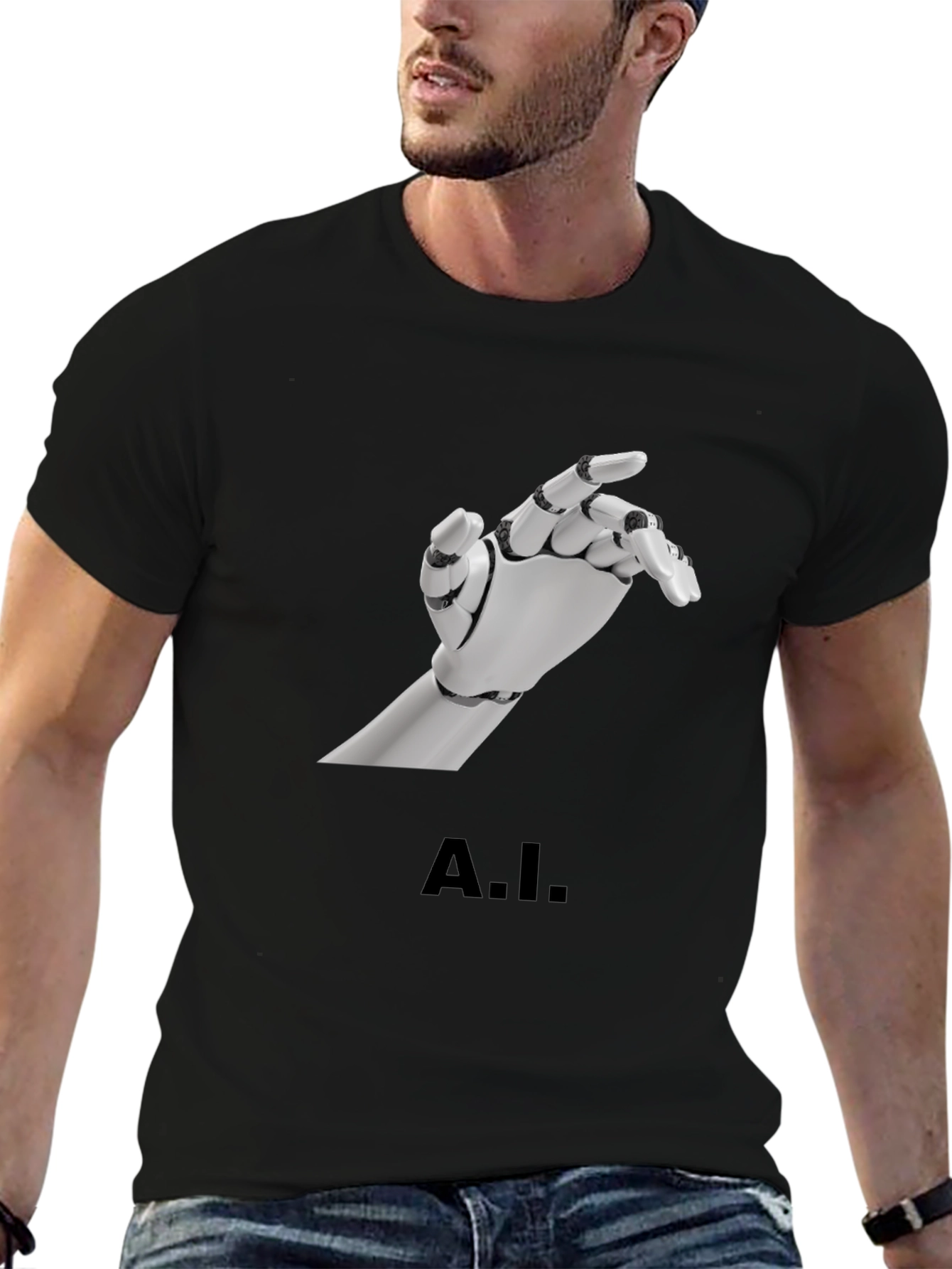 A.I. Robot Hand Graphic T-Shirt - Unique Design
