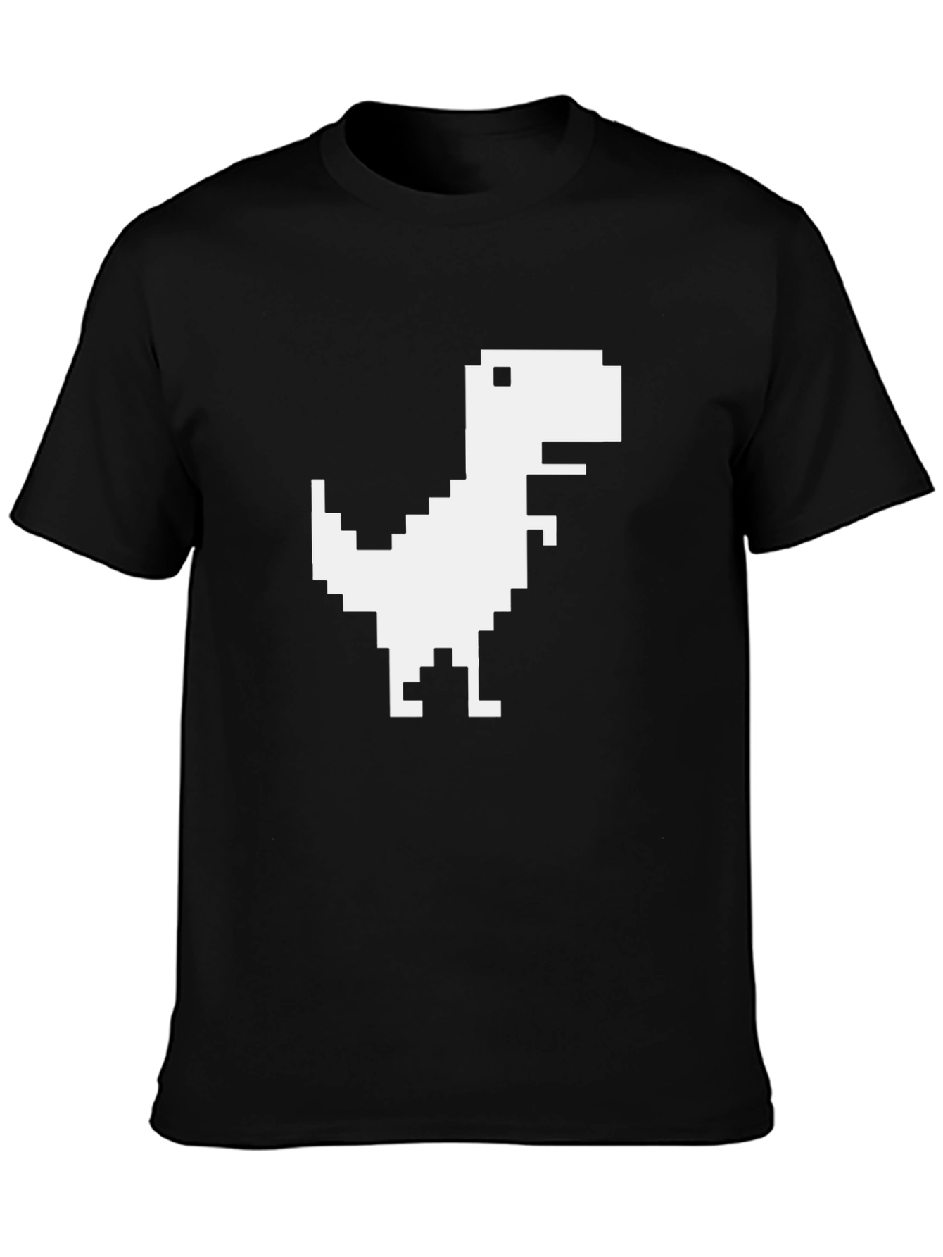Pixel Dinosaur Black T-Shirt