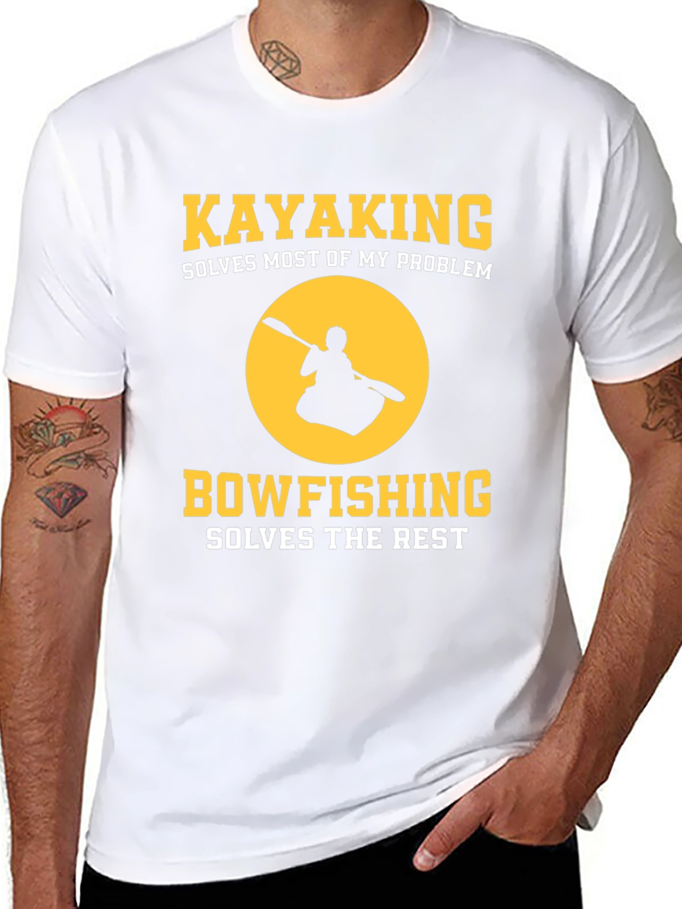 Kayaking Bowfishing Solves My Problem Graphic T-Shirt