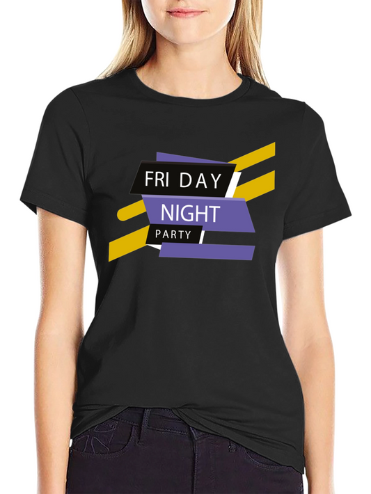 Friday Night Party Graphic Tee - Stylish Black T-Shirt