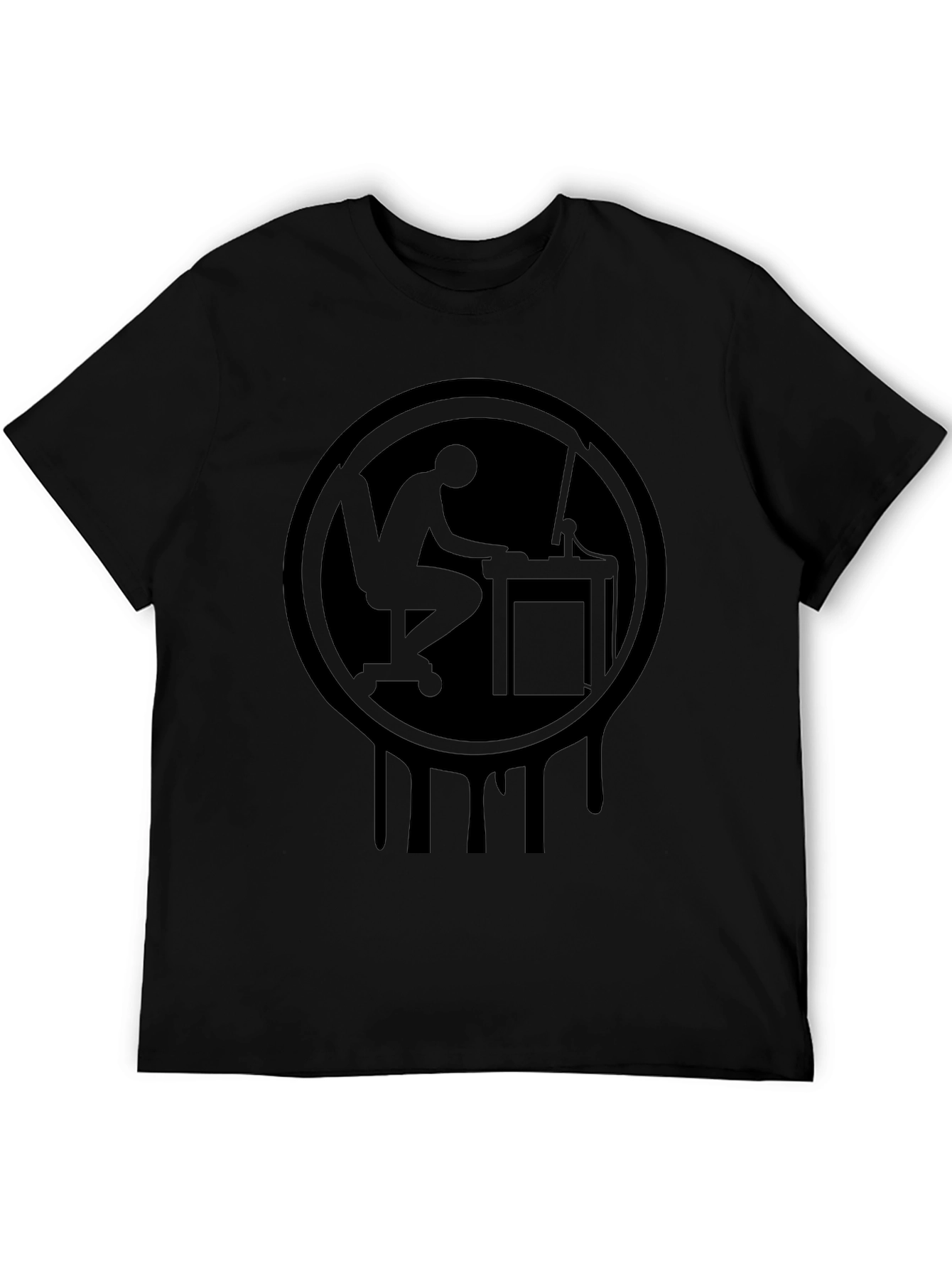 Coder Drip Tee - Programmer Silhouette Graphic Black T-Shirt