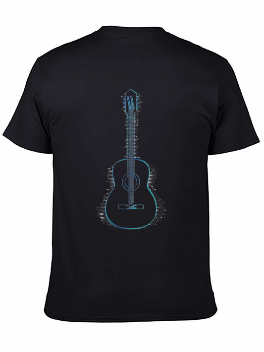 Acoustic Guitar Graphic T-Shirt - Black