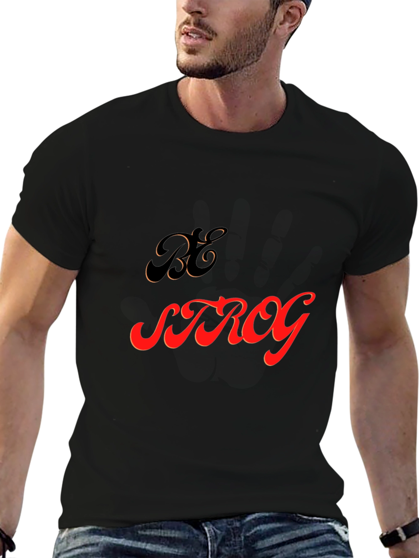 Be Strong Graphic Tee - Mens Black T-Shirt