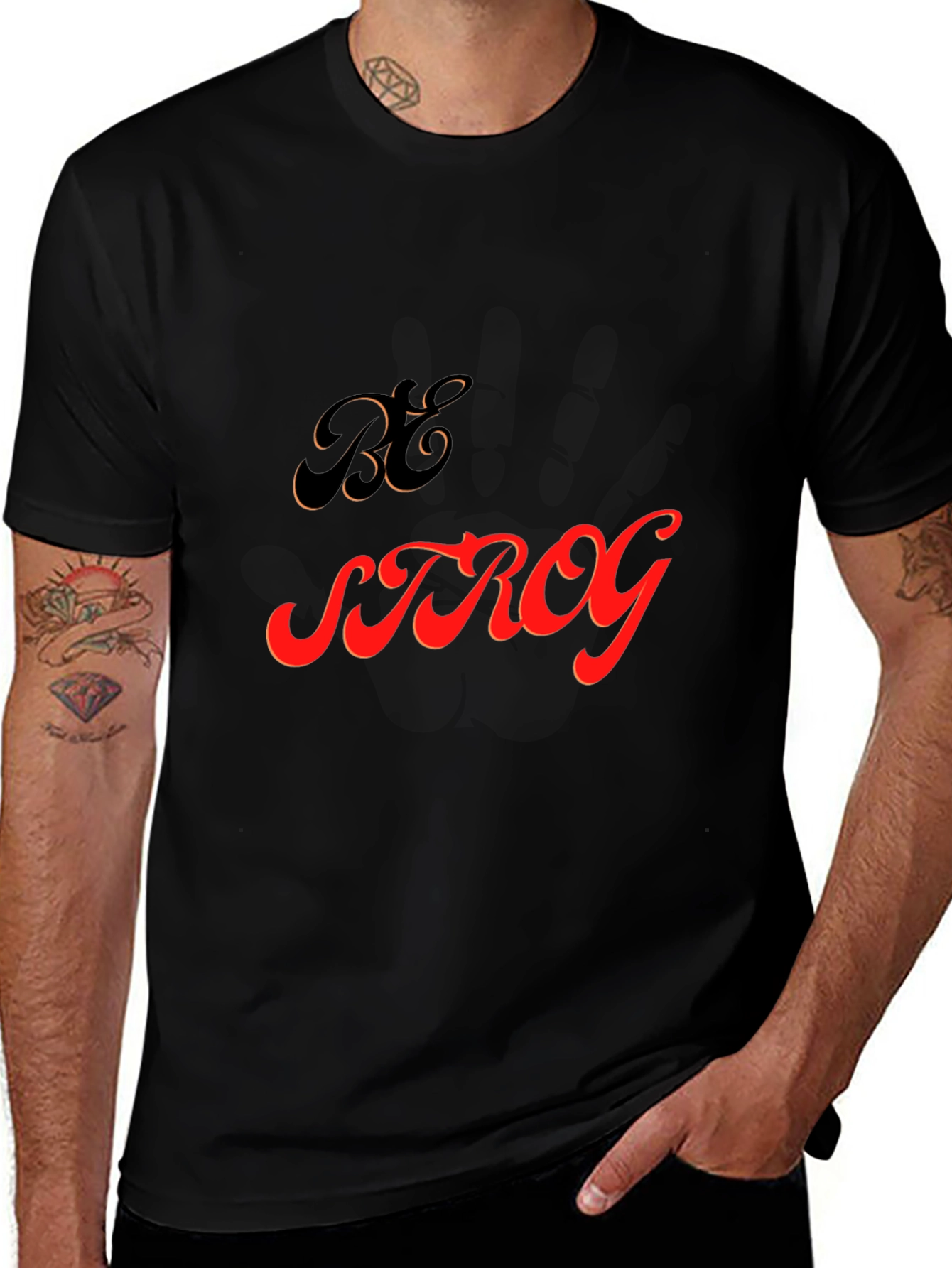 Be Strong Graphic Tee - Mens Black T-Shirt