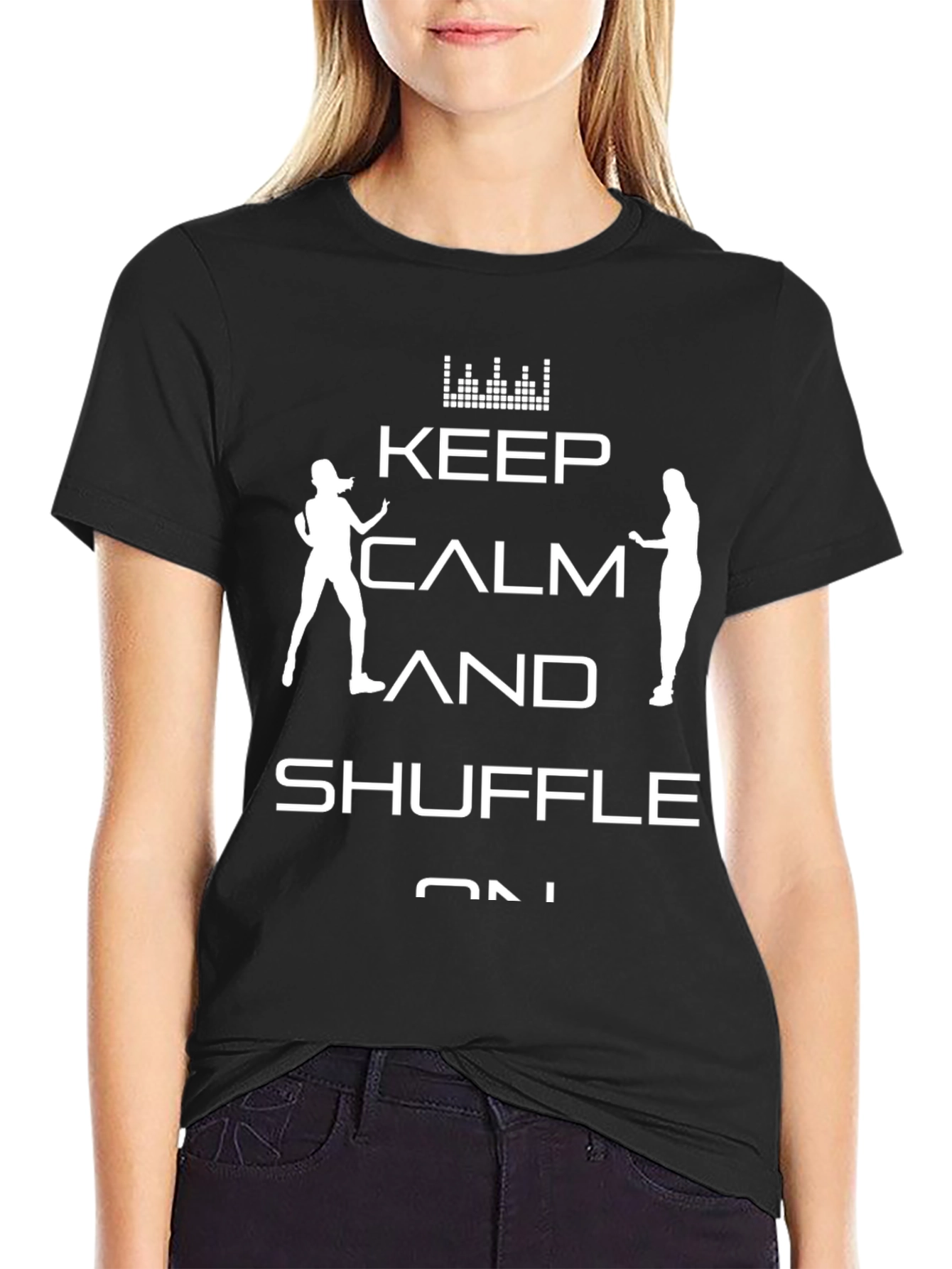 Keep Calm and Shuffle On Black T-Shirt
