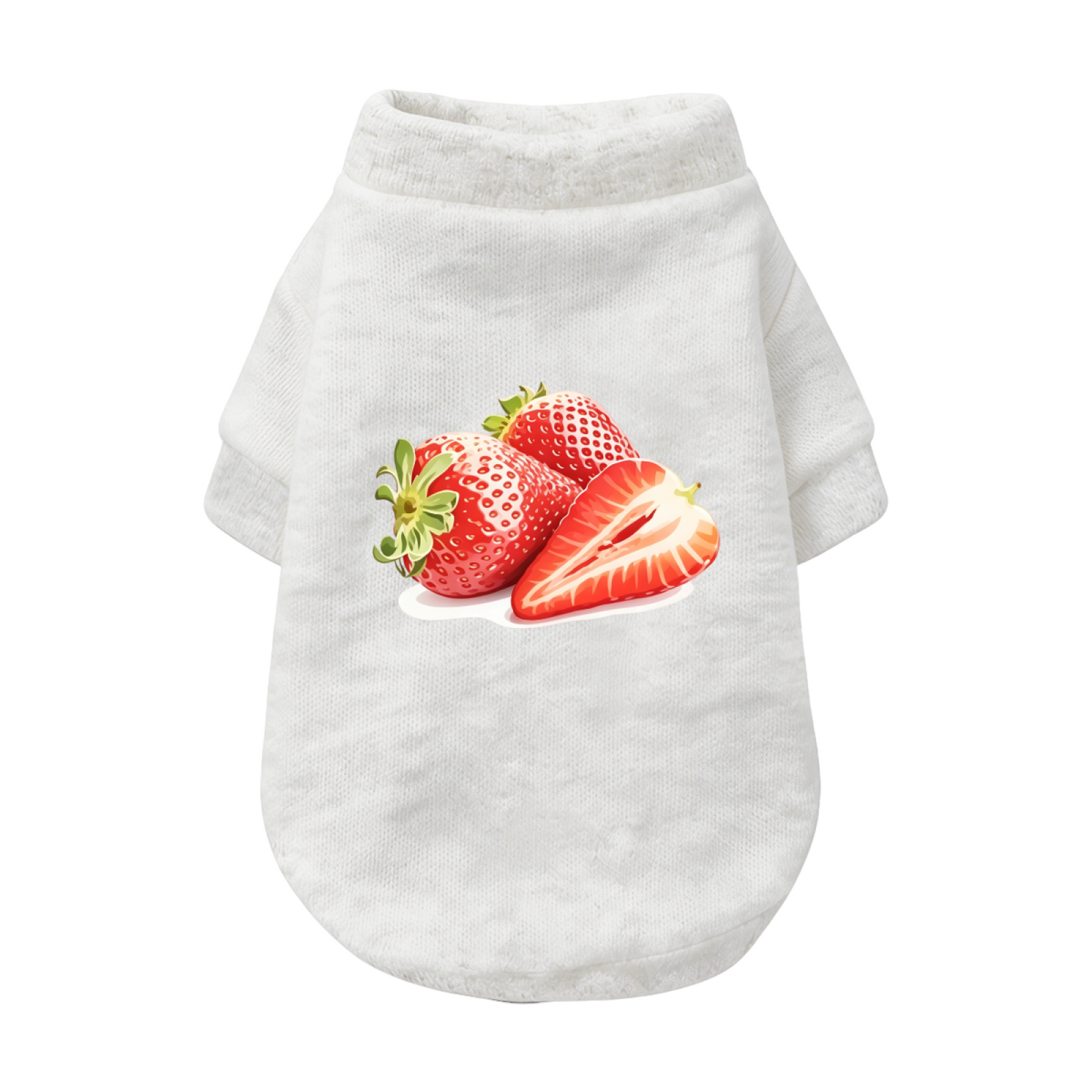Juicy Strawberry Print Black Pet Cardigan Sweater