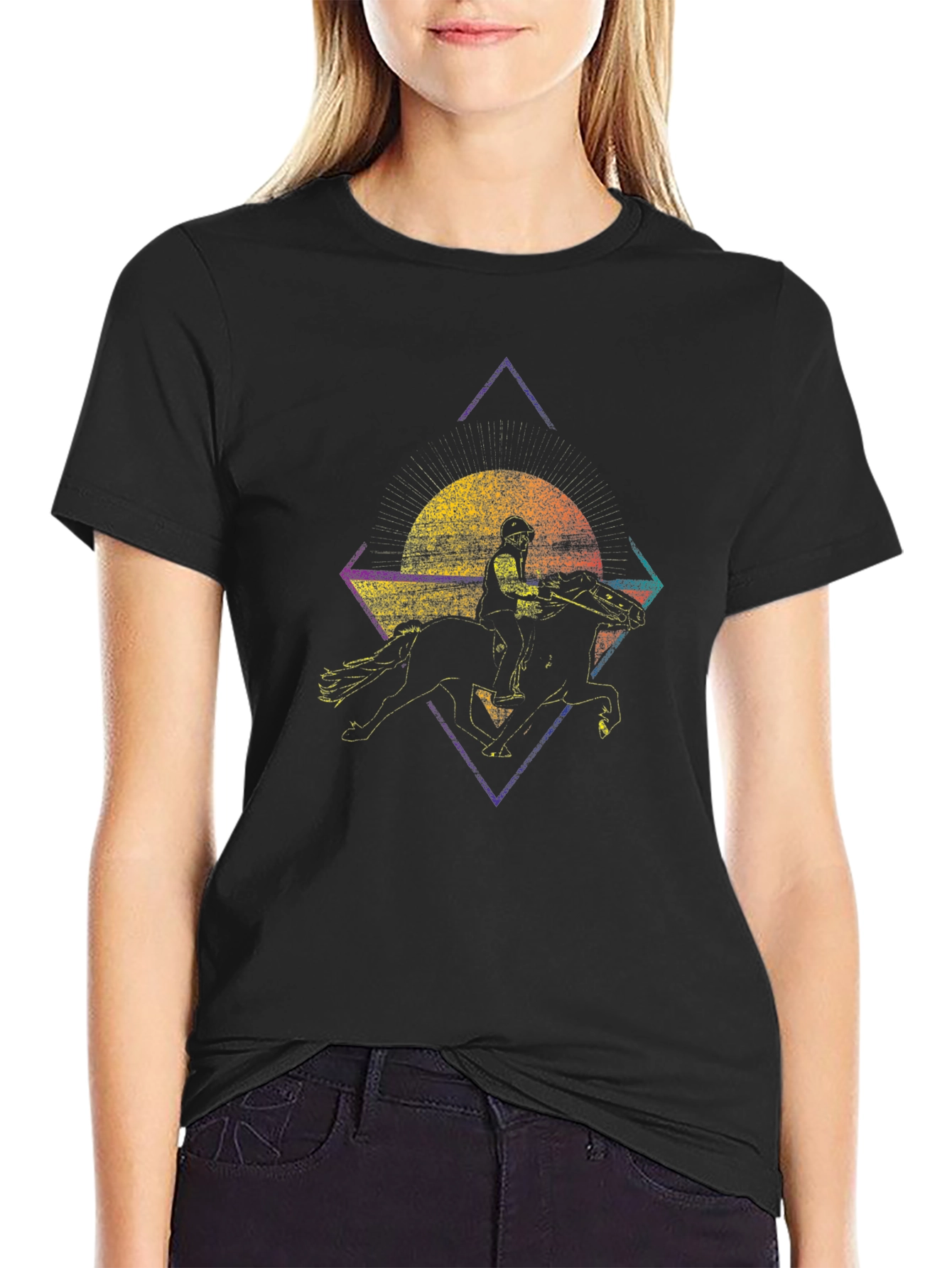 Retro Horse Rider Graphic T-Shirt