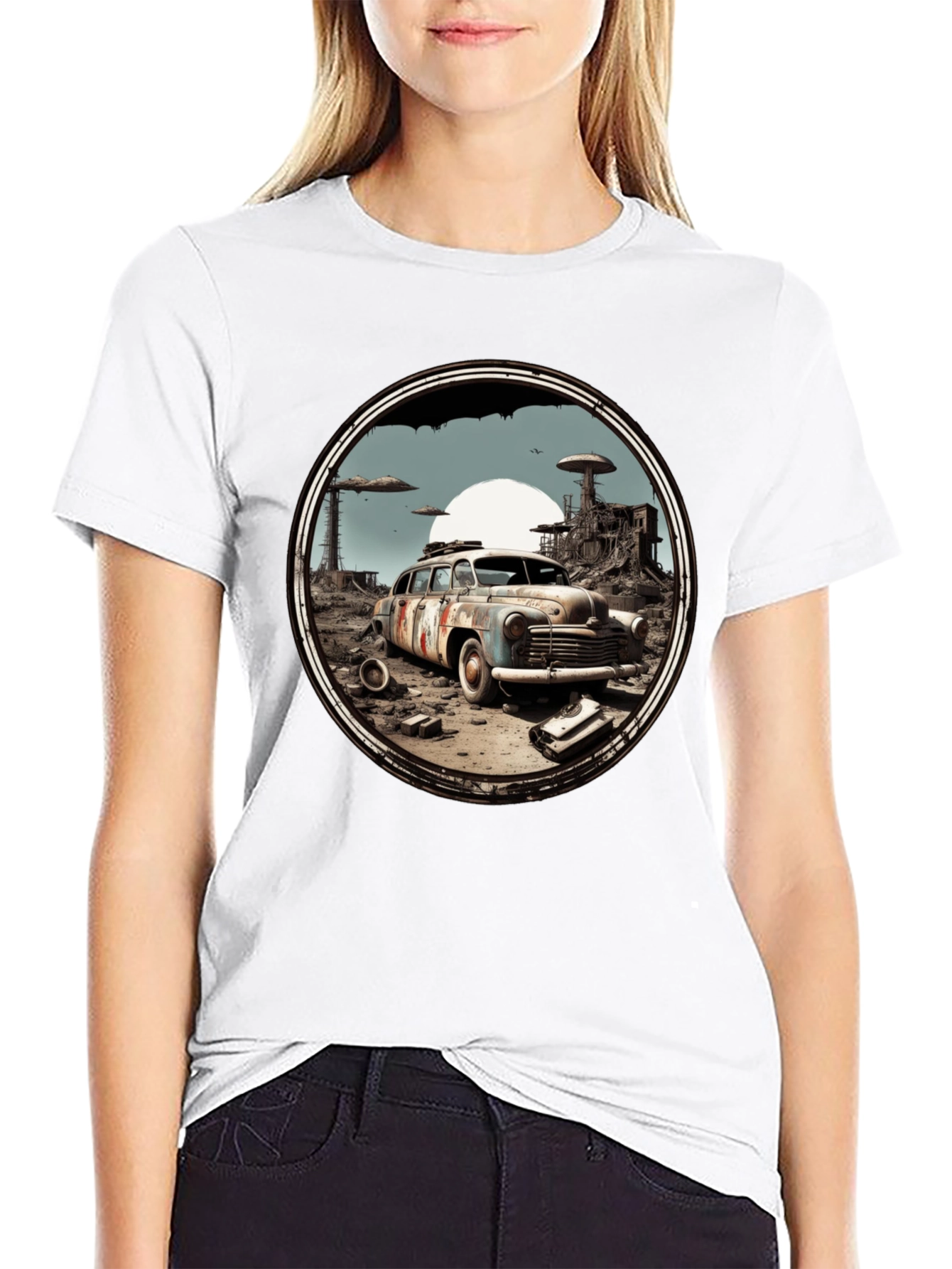 Post-Apocalyptic Car Graphic Tee - Black